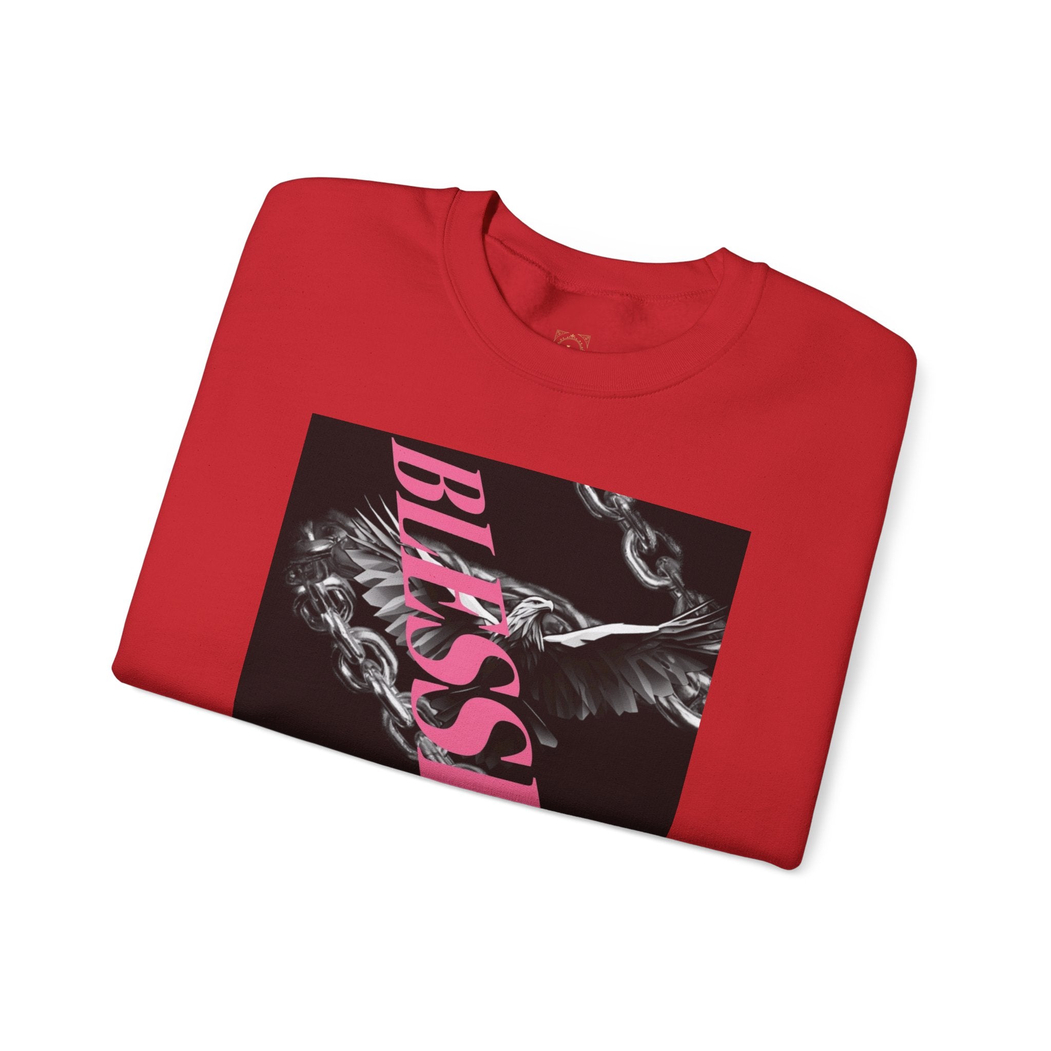 Blessed Crewneck Sweatshirt — Pink Script Floral Graphic