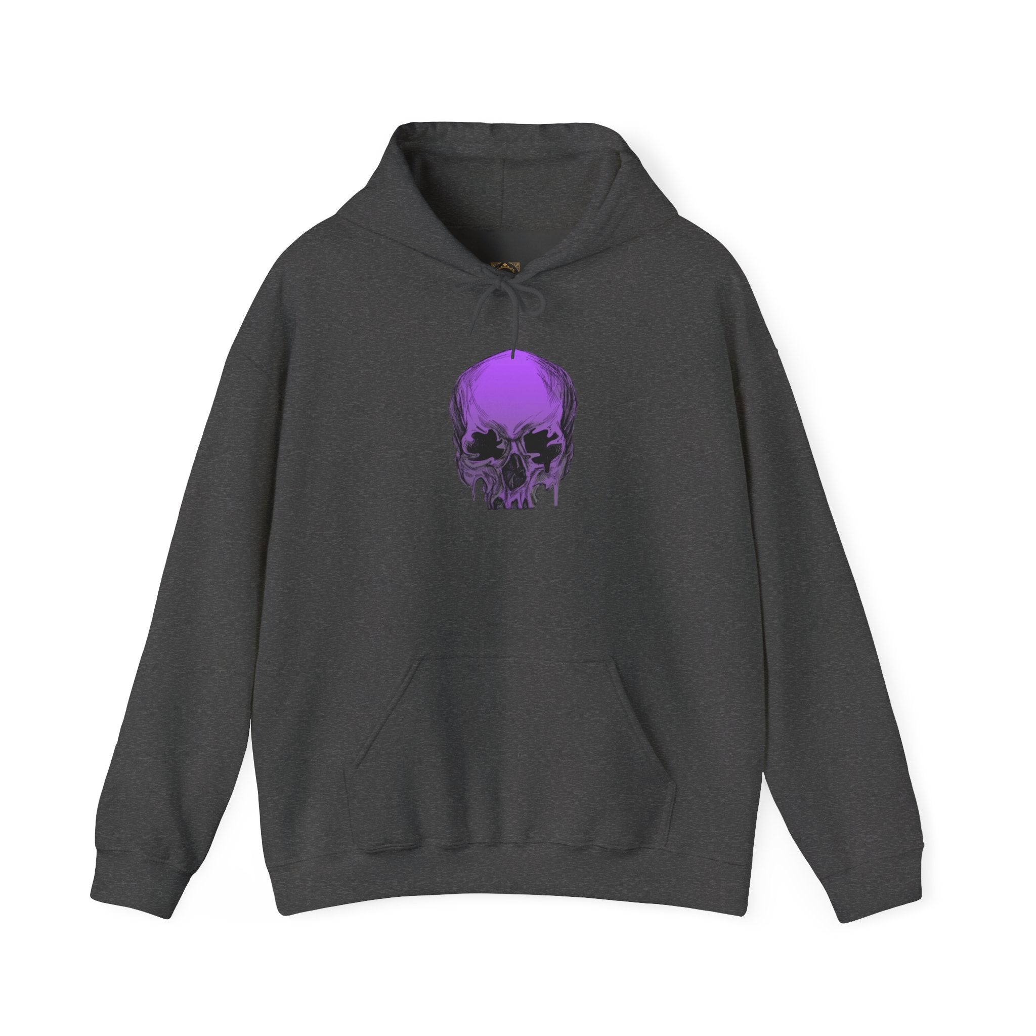 Purple Drip Skull Hoodie — Gothic Streetwear Pullover