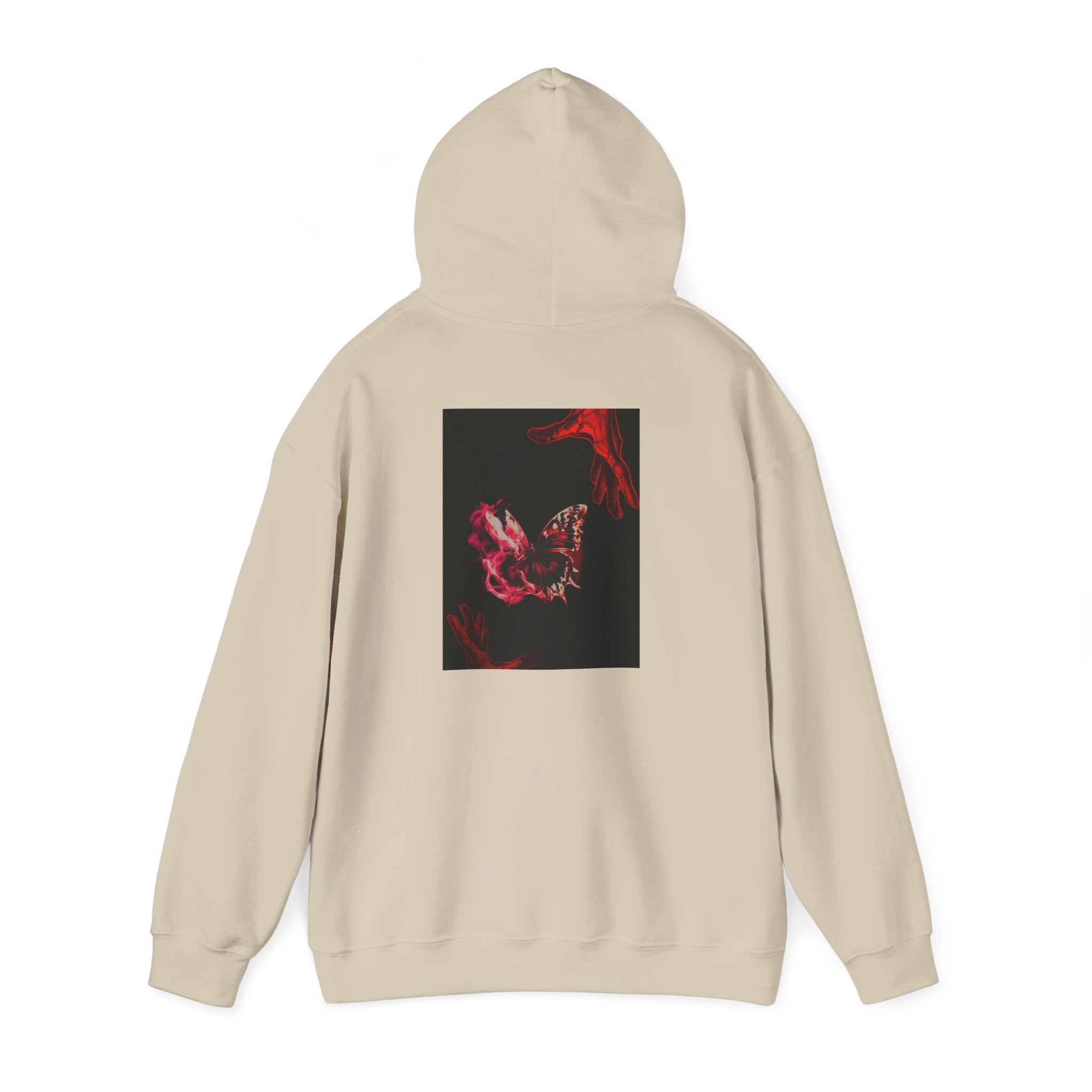 Floral Smoke Hoodie — Dark Red Rose Graphic Hooded Sweatshirt