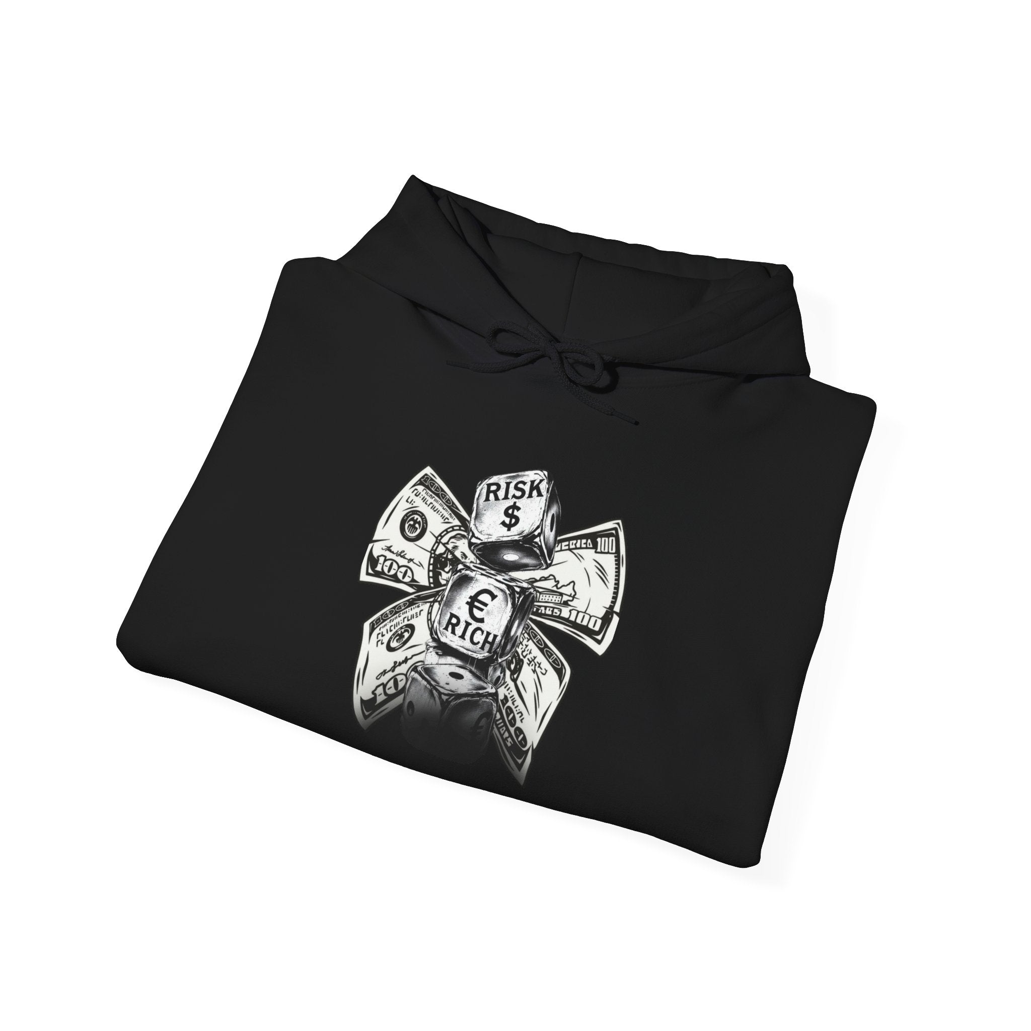 Money Bow Hoodie — Graphic Dollar Knot “Get Rich” Pullover