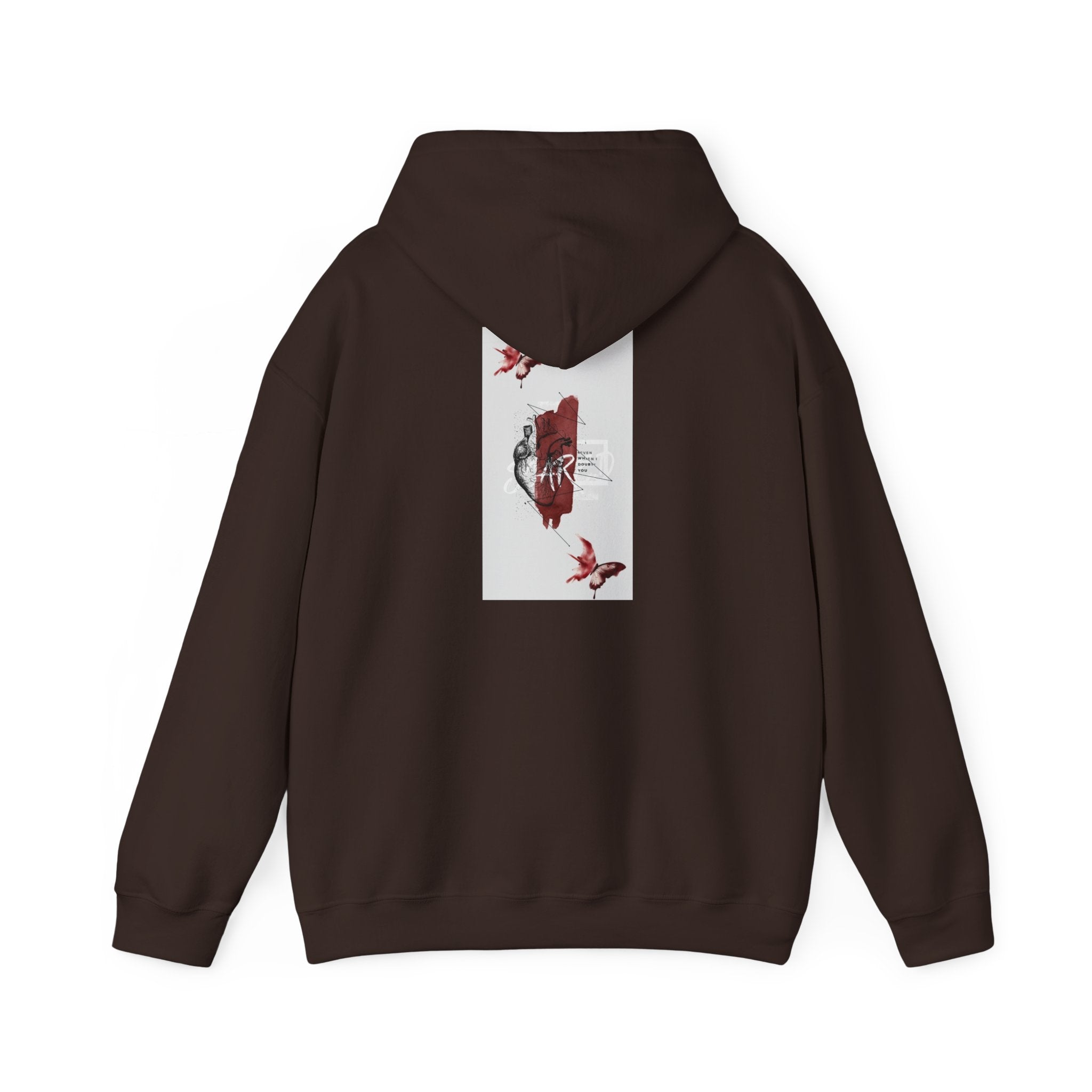 Hoodie — Romantic Red Rose & Butterflies Graphic Hoodie