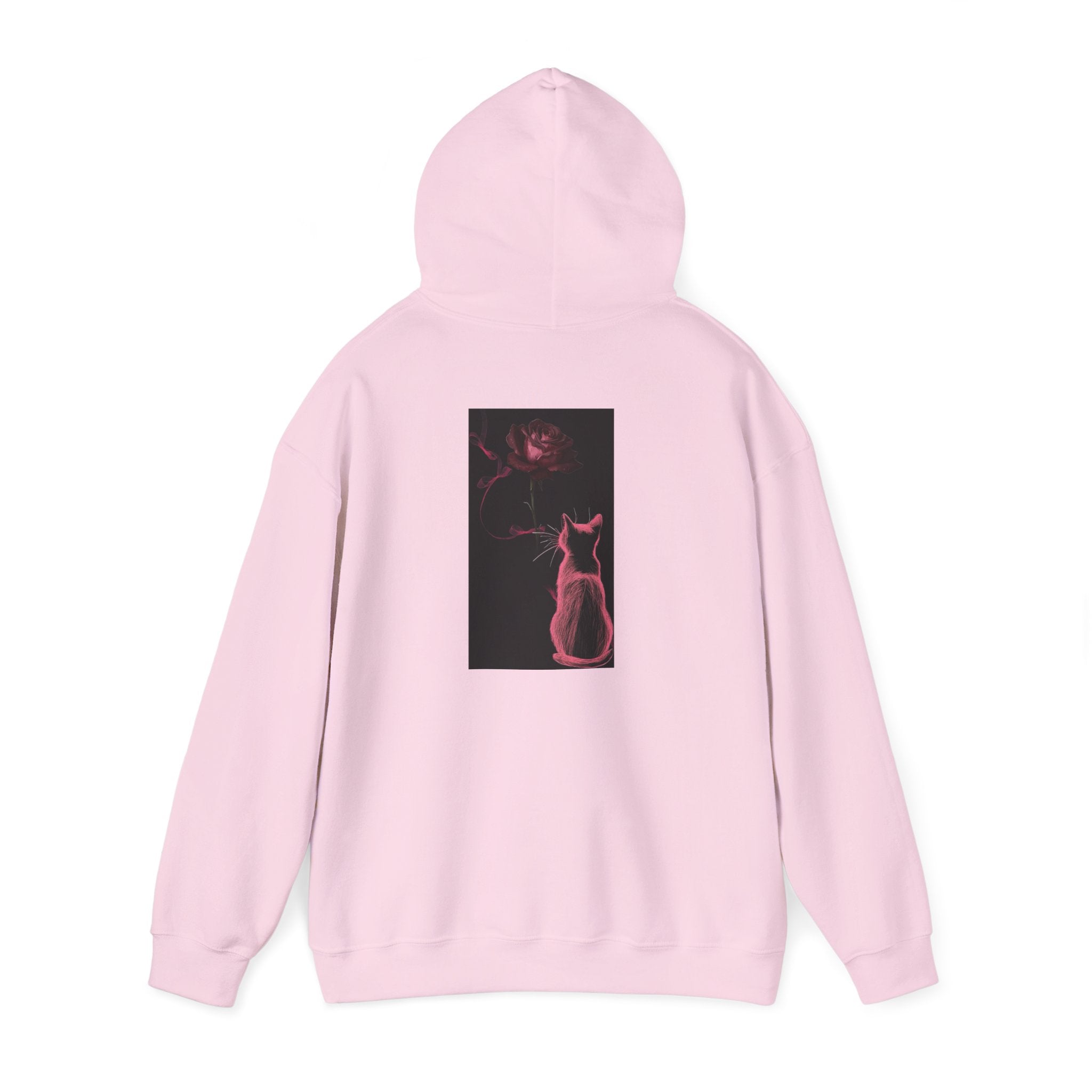 Cat Moonlight Hoodie — Neon Pink Cat Silhouette Sweatshirt