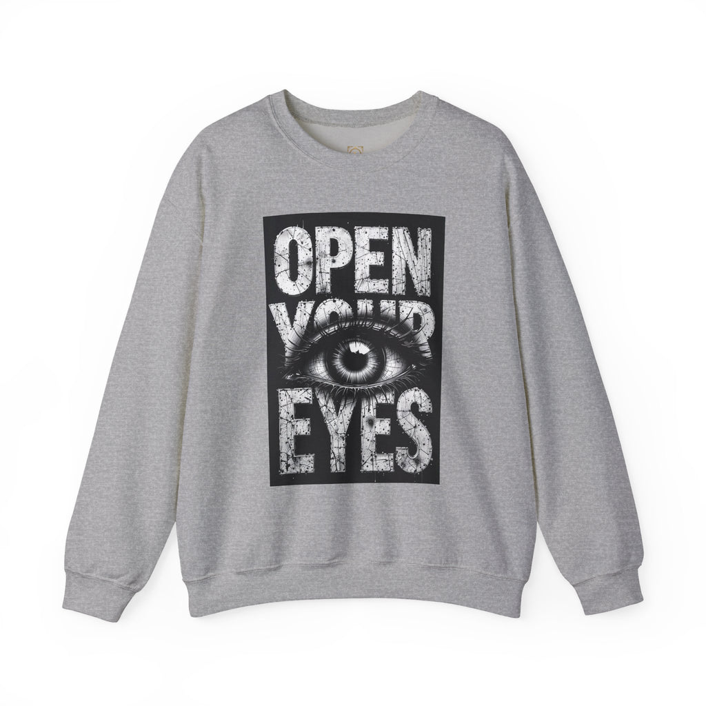Open Your Eyes Crewneck Sweatshirt — Graphic Eye Design