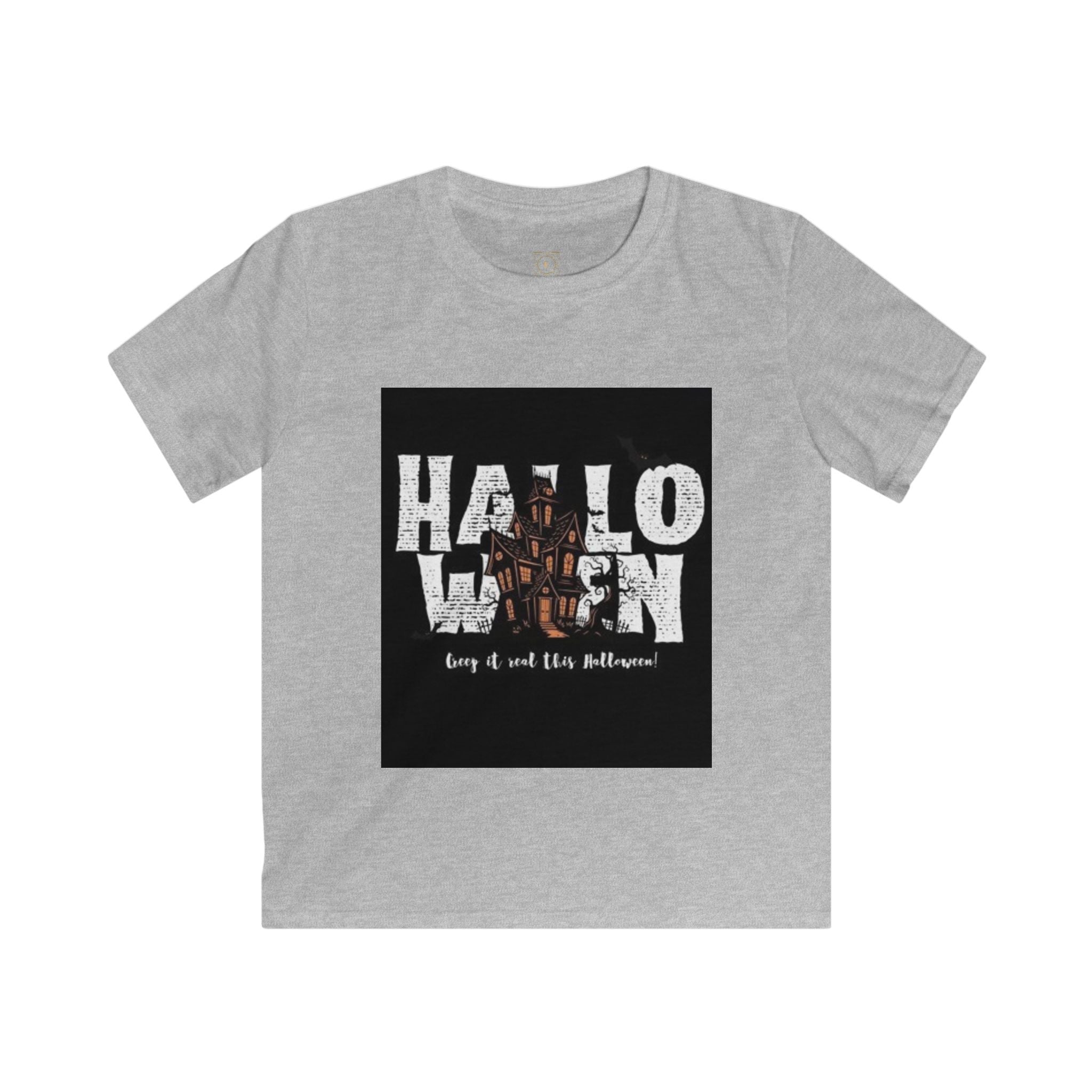 Halloween Haunted House Kids Tee — "Happy Halloween" Graphic T‑Shirt for Kids