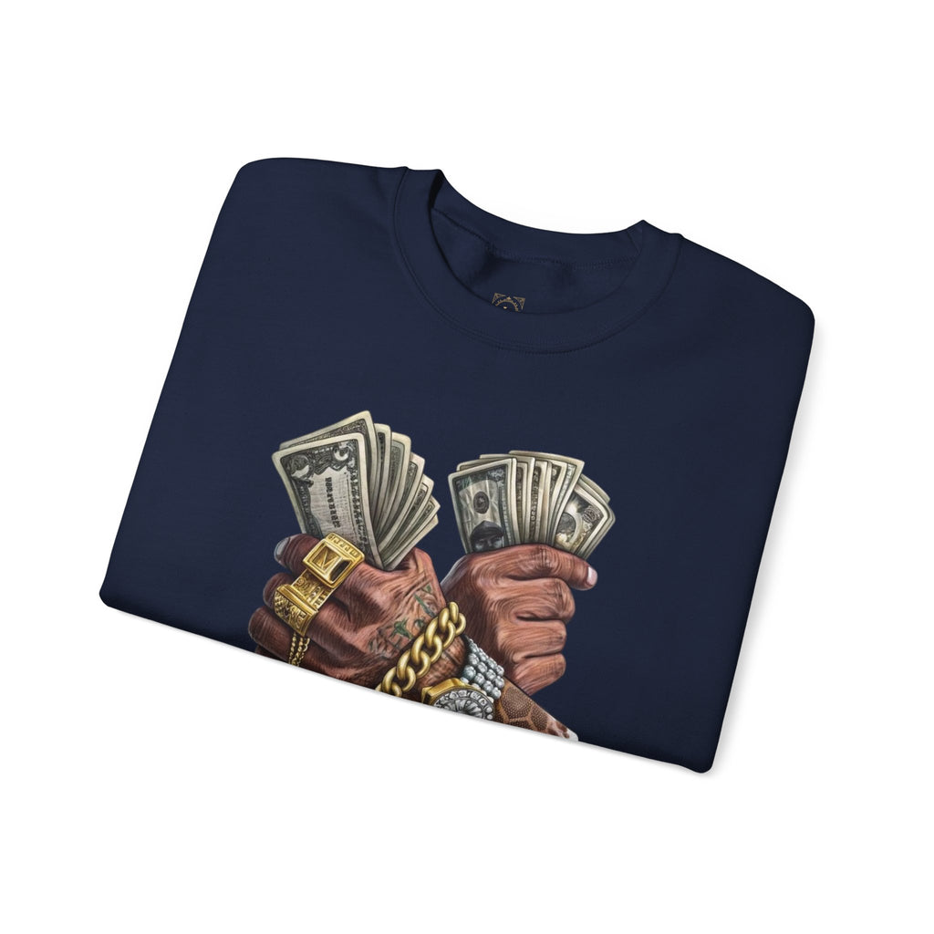 Crewneck Sweatshirt — 'Trust No One' Money Hands Graphic