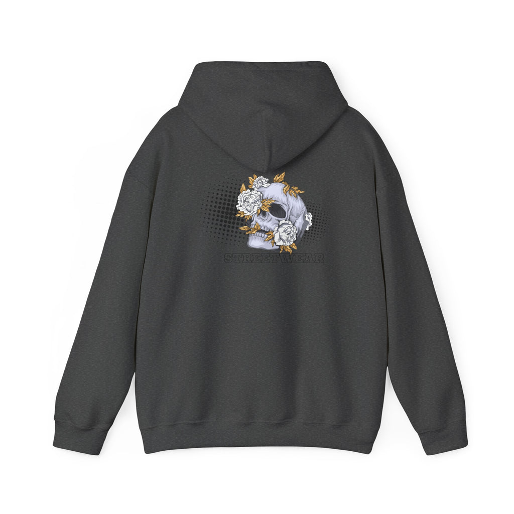 Floral Skull Hoodie — Vintage Botanical Skull Graphic Sweatshirt