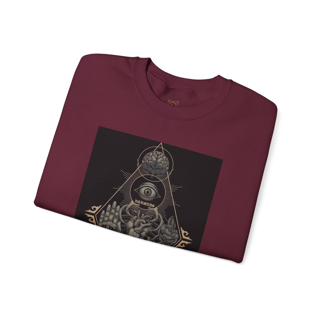 Crewneck Sweatshirt — Occult Skeleton Eye Graphic