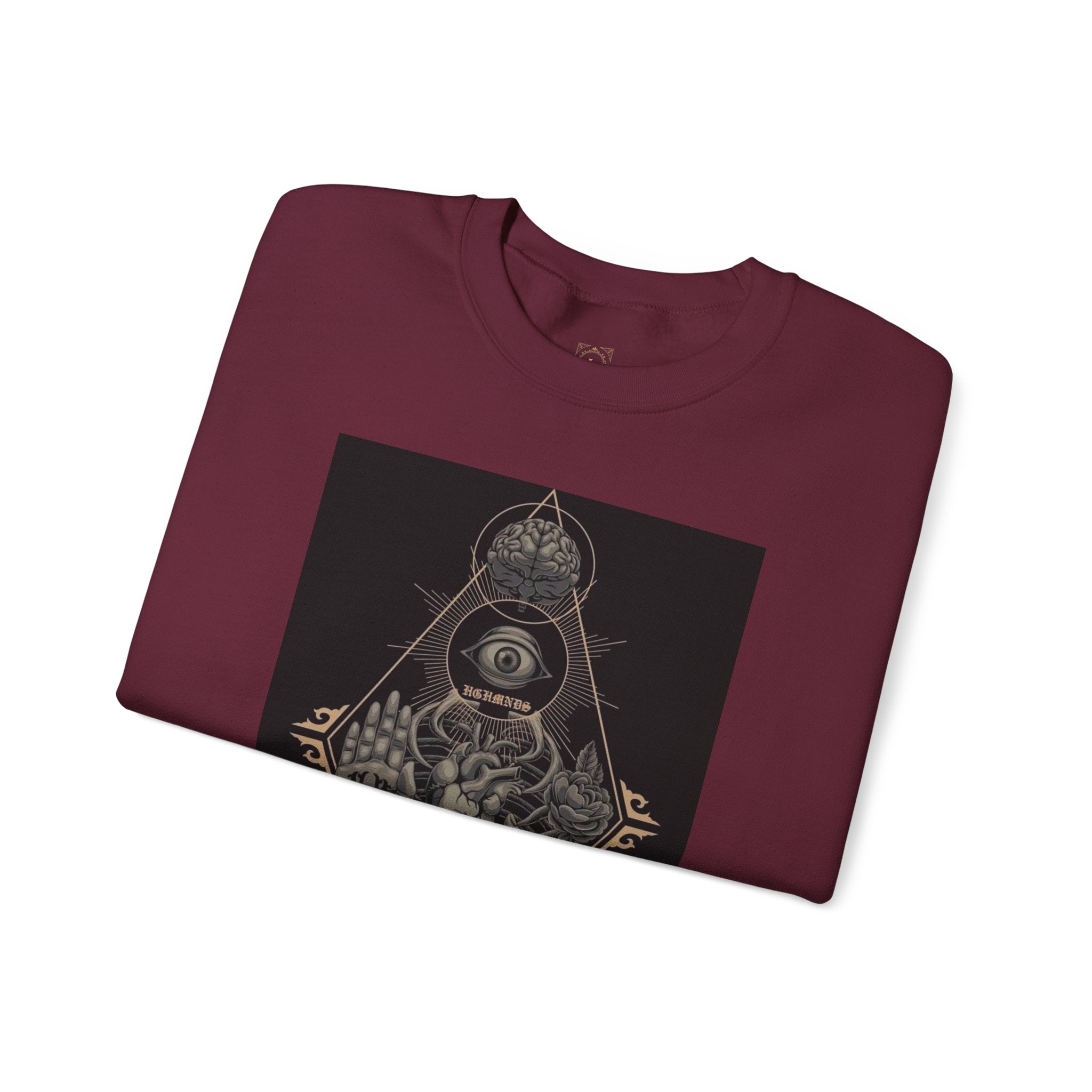 Crewneck Sweatshirt — Occult Skeleton Eye Graphic
