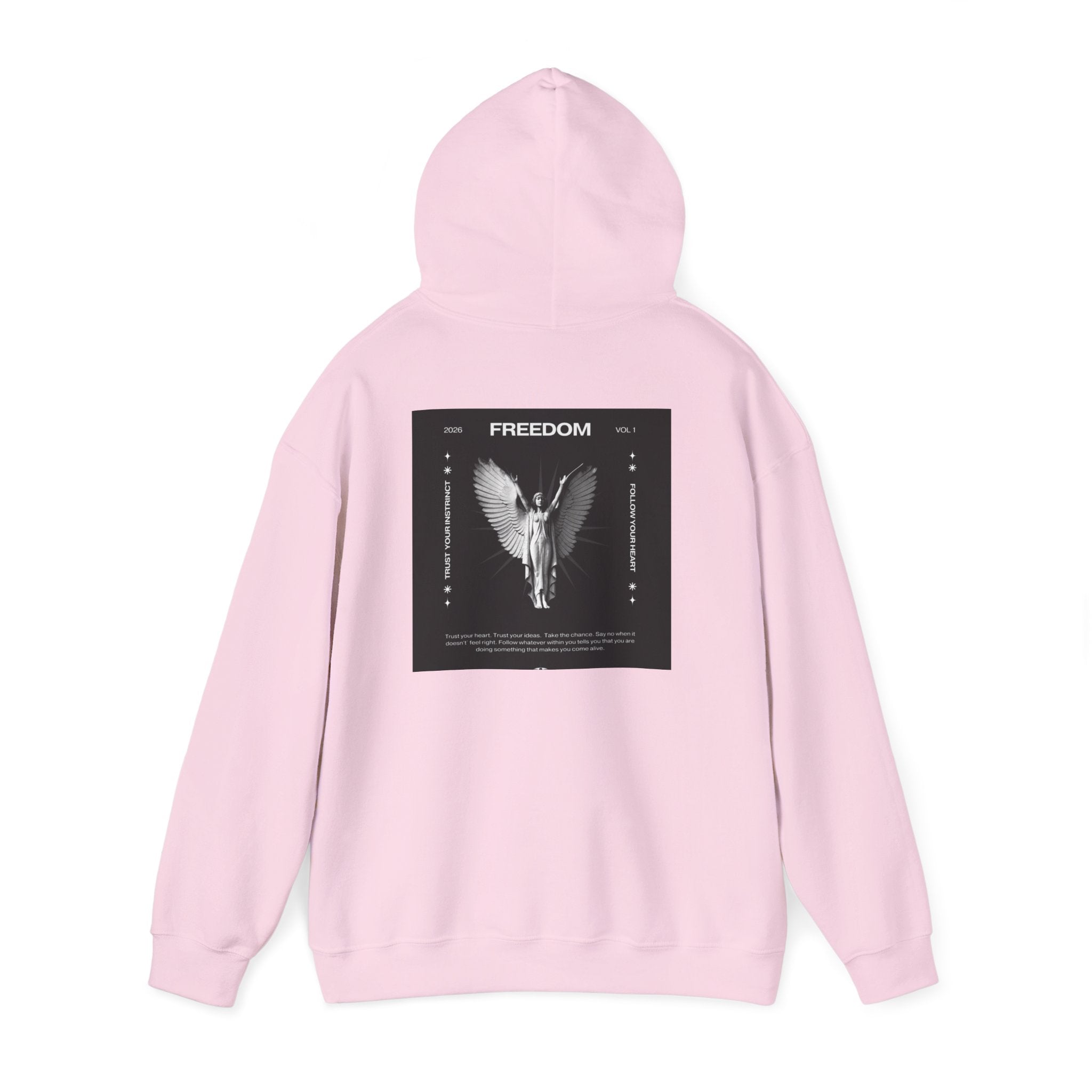 Freedom Angel Hoodie — Gothic Black & White Angel Wings Sweatshirt