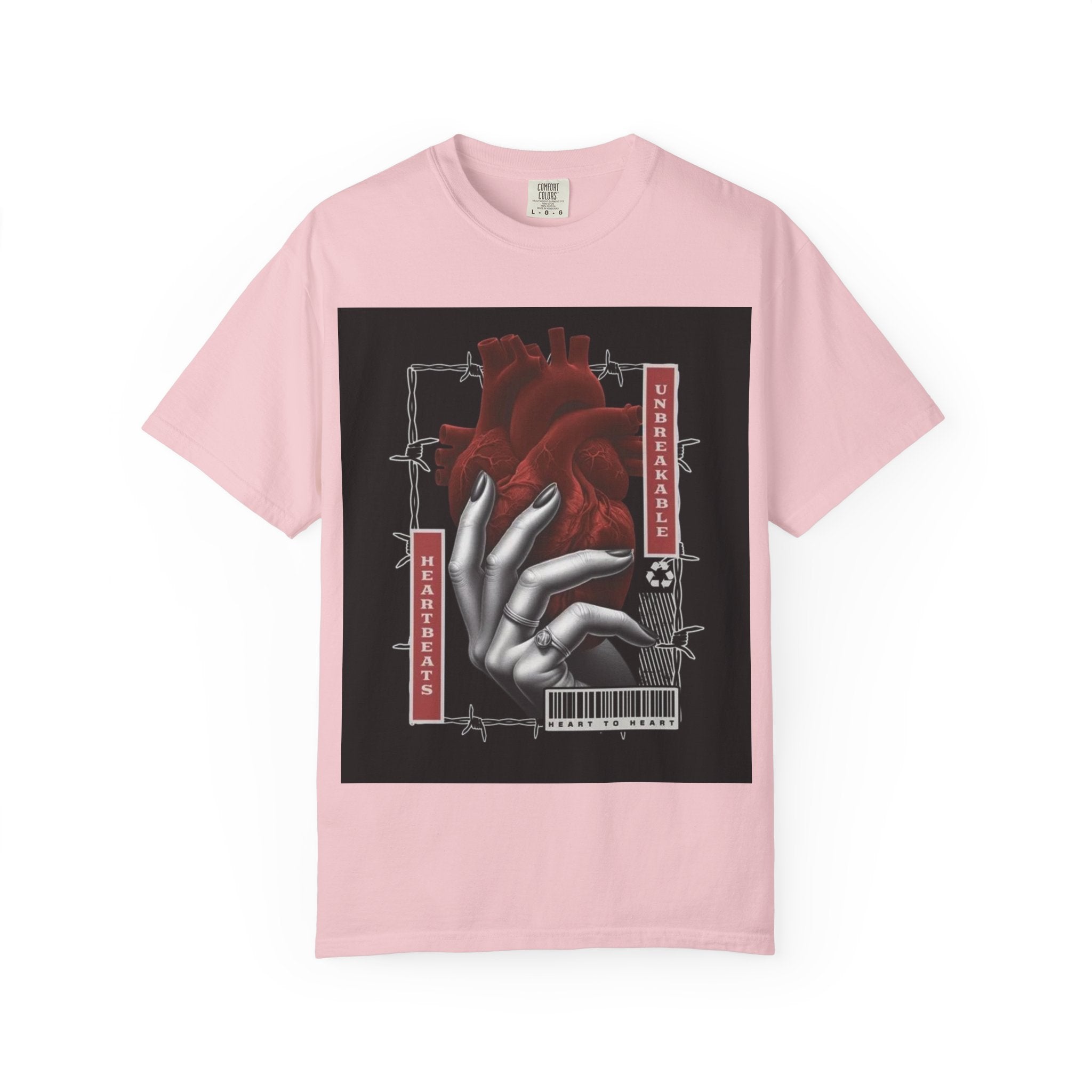 Graphic Heart & Hand T‑Shirt — 'Heartbeat' Gothic Streetwear Tee