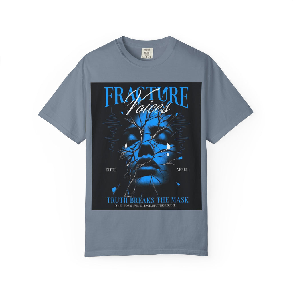 Graphic T-Shirt — "Fracture Voices" Blue Face Design (Back "Legaciess" Logo)