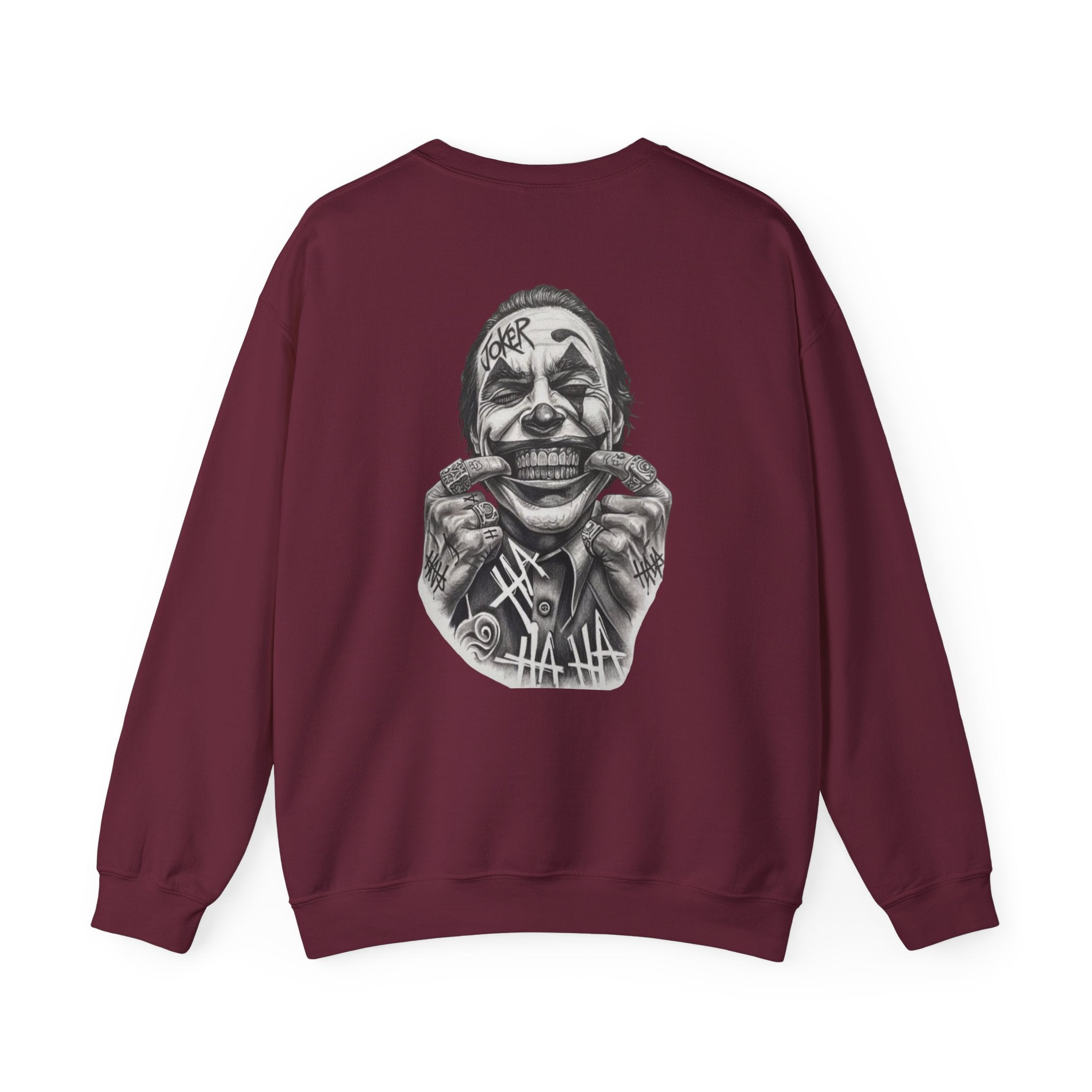 Joker Smile Crewneck Sweatshirt — Grinning Clown Graphic Pullover
