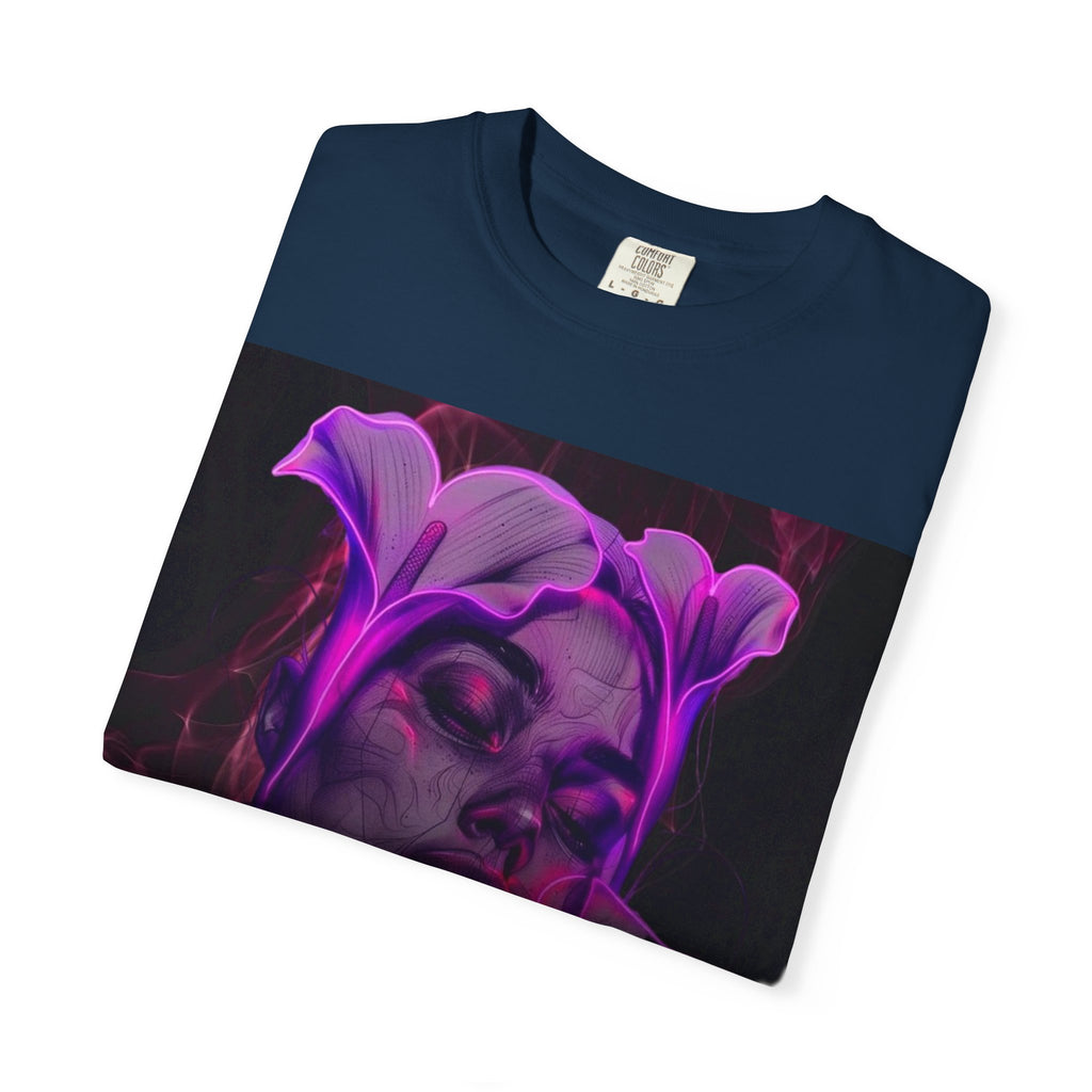 Mystic Purple Portrait T‑Shirt — Legaciess Logo Back