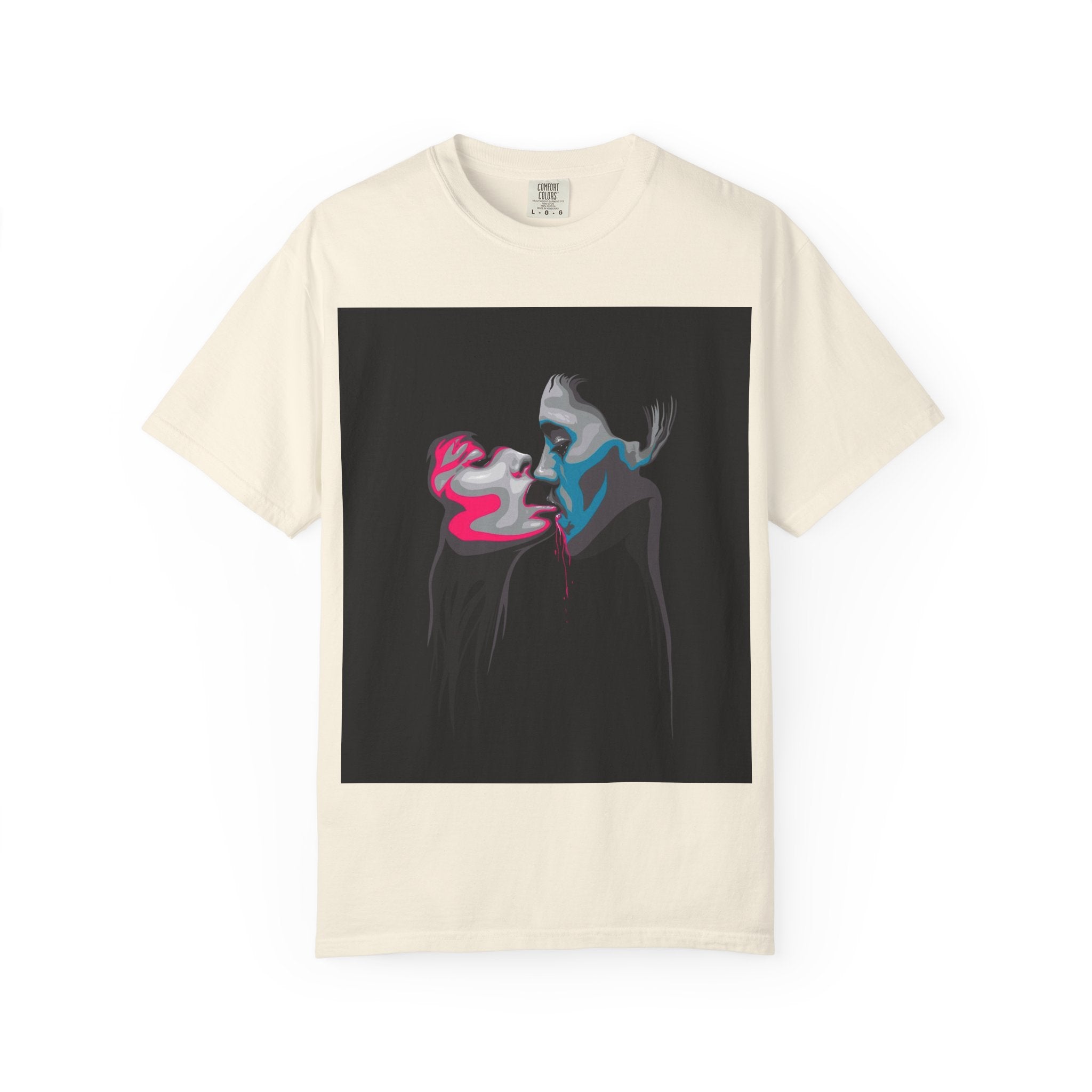 Abstract Neon Kiss T-Shirt — 'Legaciess' Back Logo Graphic Tee