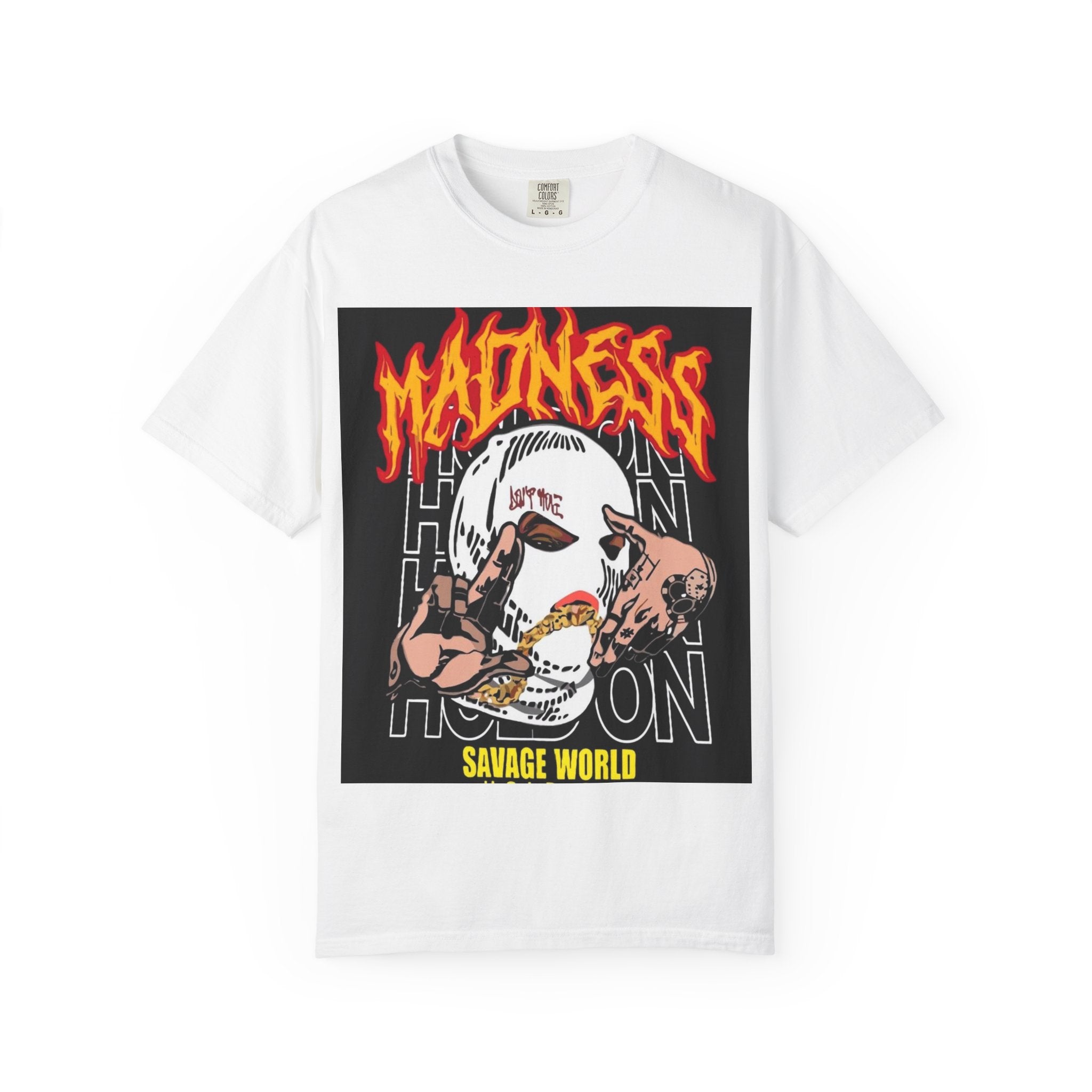 Madness Skull Graphic T-Shirt — Savage World Streetwear Tee