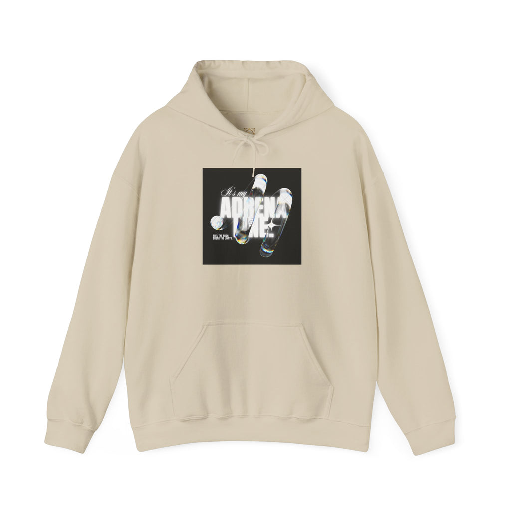 Bubble Text 'Adrenaline' Graphic Hoodie — Urban Streetwear Pullover