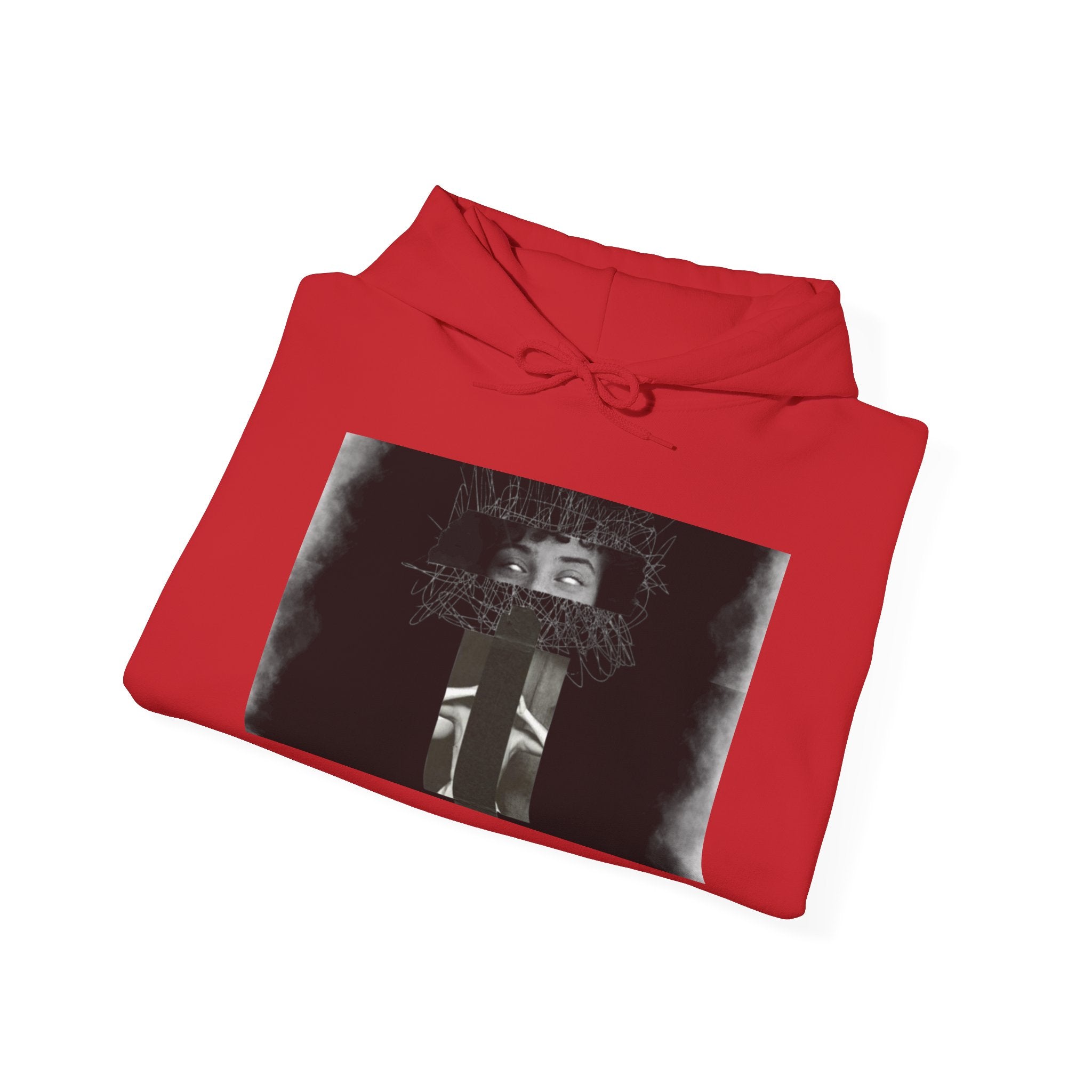 Mystic Window Hoodie — Gothic Portrait Smoke Graphic Hooded Sweatshirt