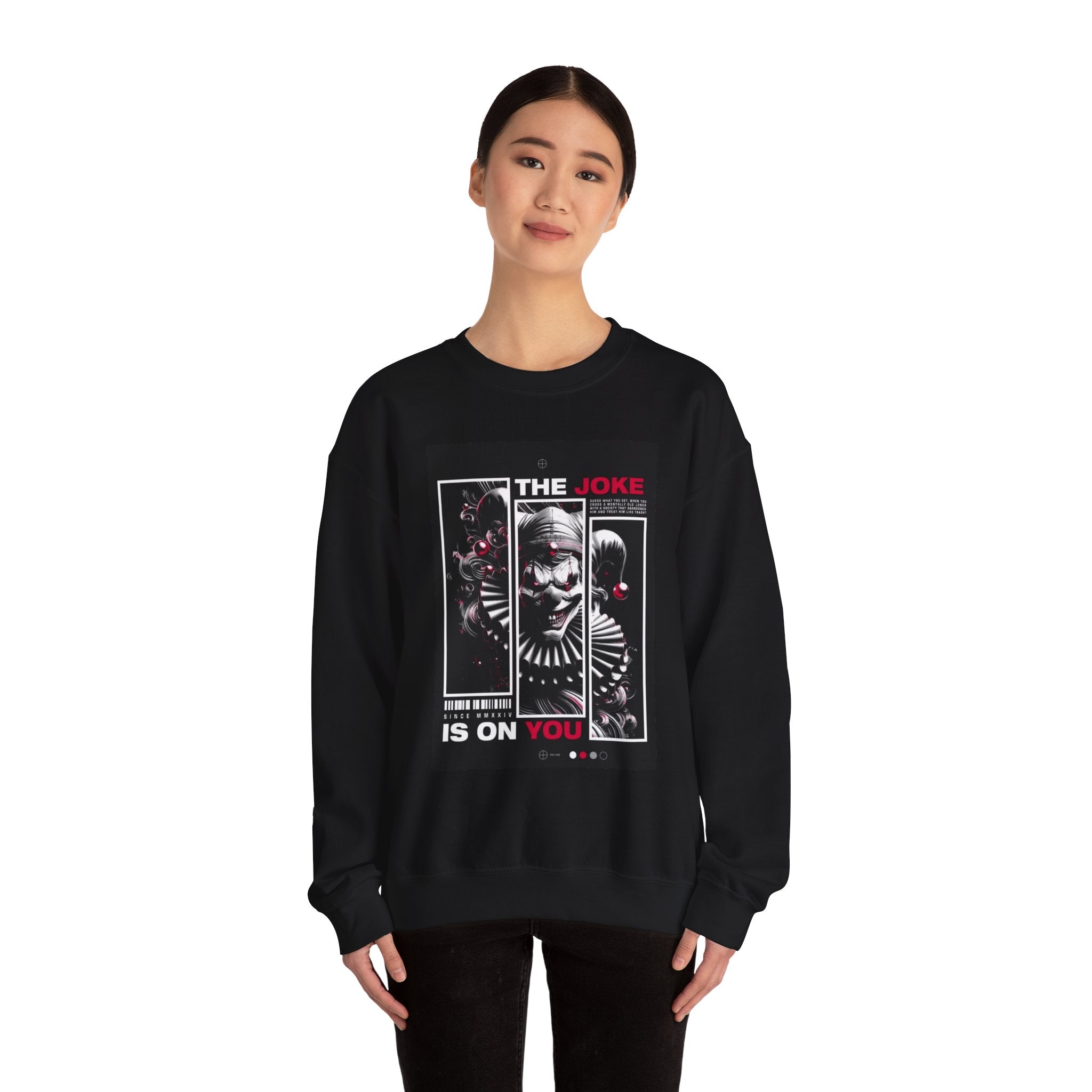 Creepy Clown "The Joke Is On You" Crewneck Sweatshirt