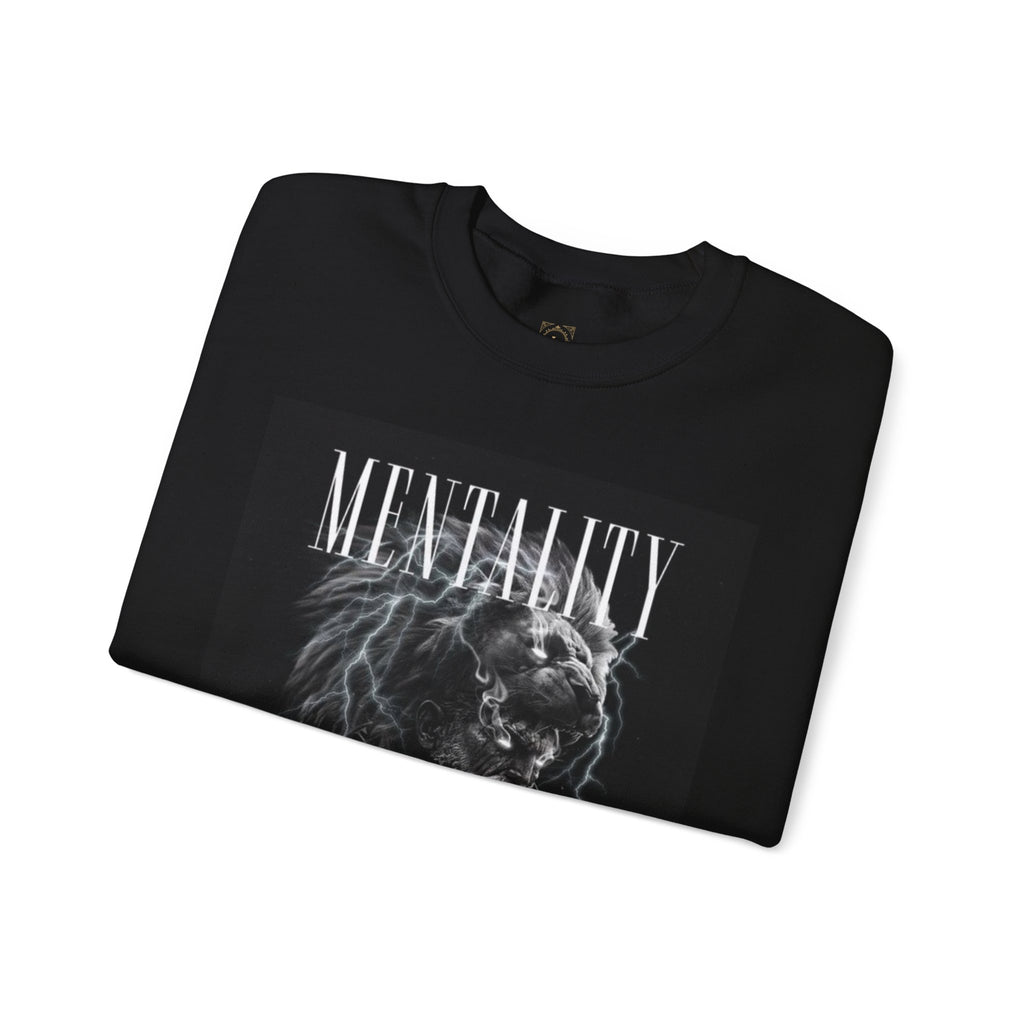 Crewneck Sweatshirt — 'MENTALITY' Lion Graphic | LEGACiESS Back Logo
