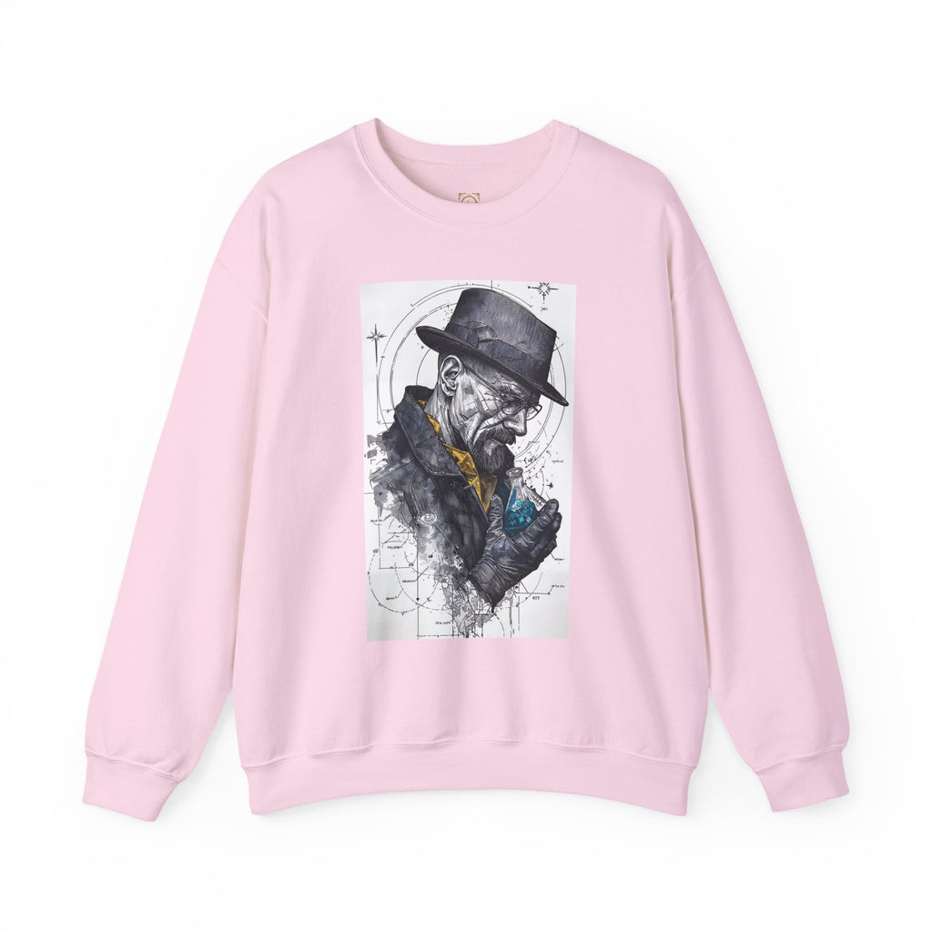 Crewneck Sweatshirt — Heisenberg Portrait with Blue Crystal Art