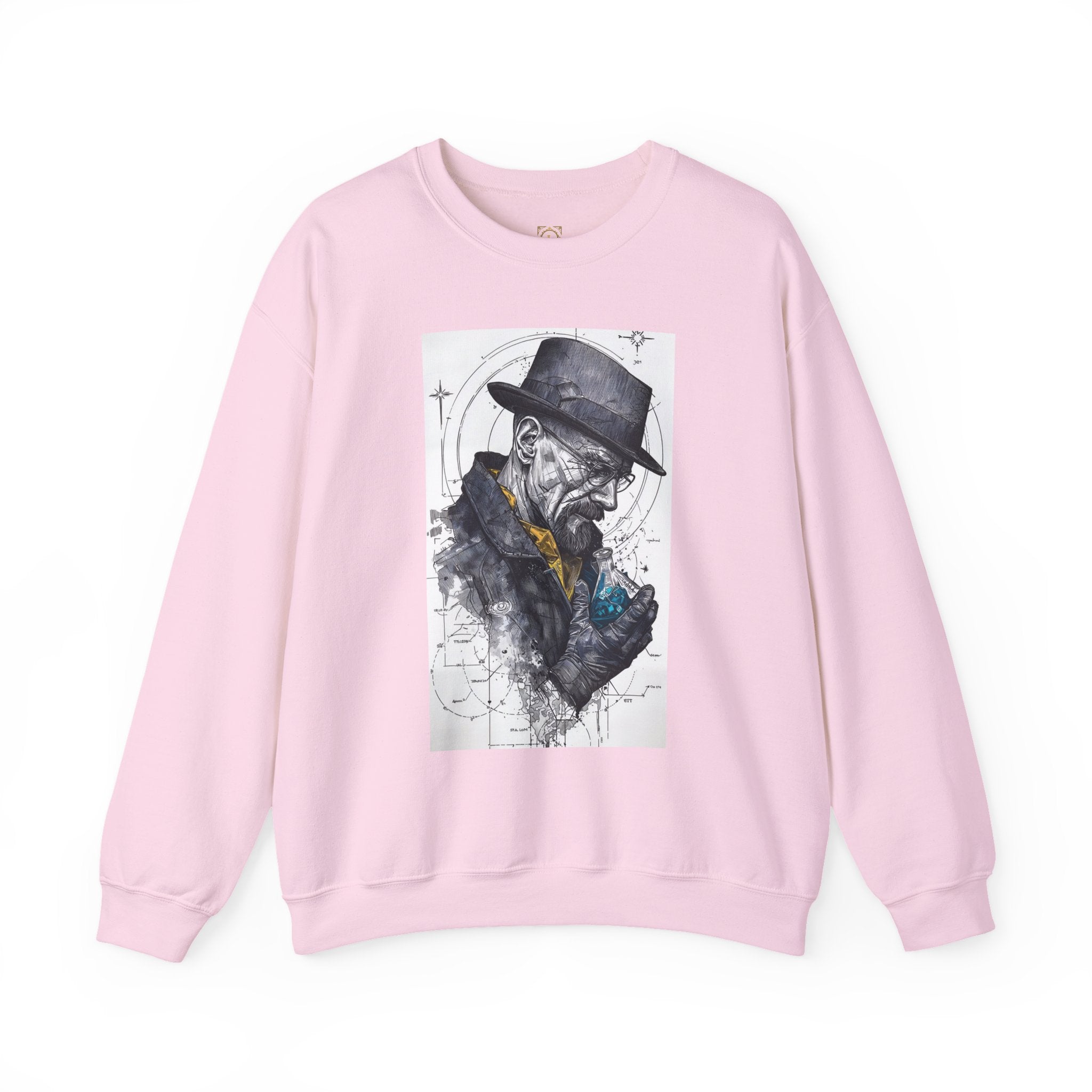 Crewneck Sweatshirt — Heisenberg Portrait with Blue Crystal Art