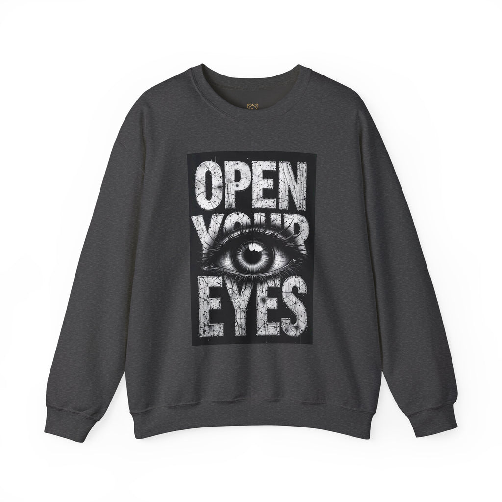 Open Your Eyes Crewneck Sweatshirt — Graphic Eye Design