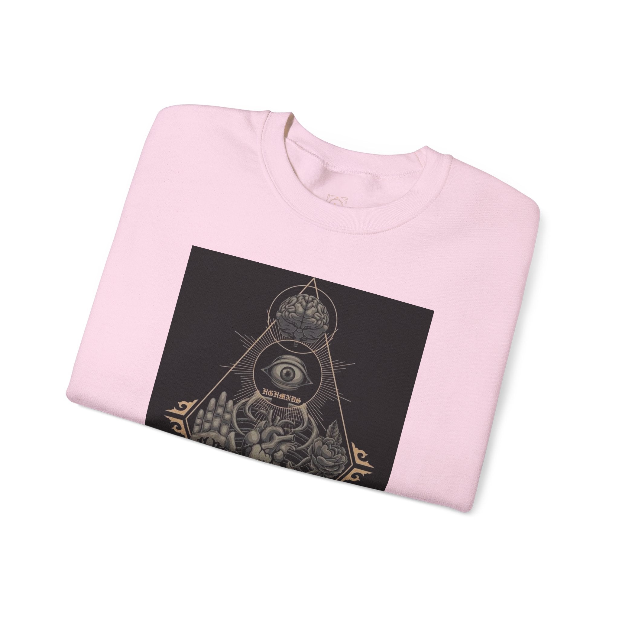 Crewneck Sweatshirt — Occult Skeleton Eye Graphic