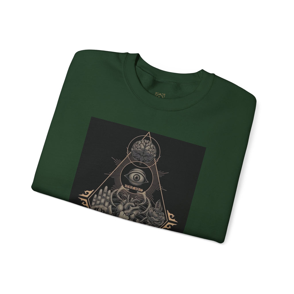 Crewneck Sweatshirt — Occult Skeleton Eye Graphic