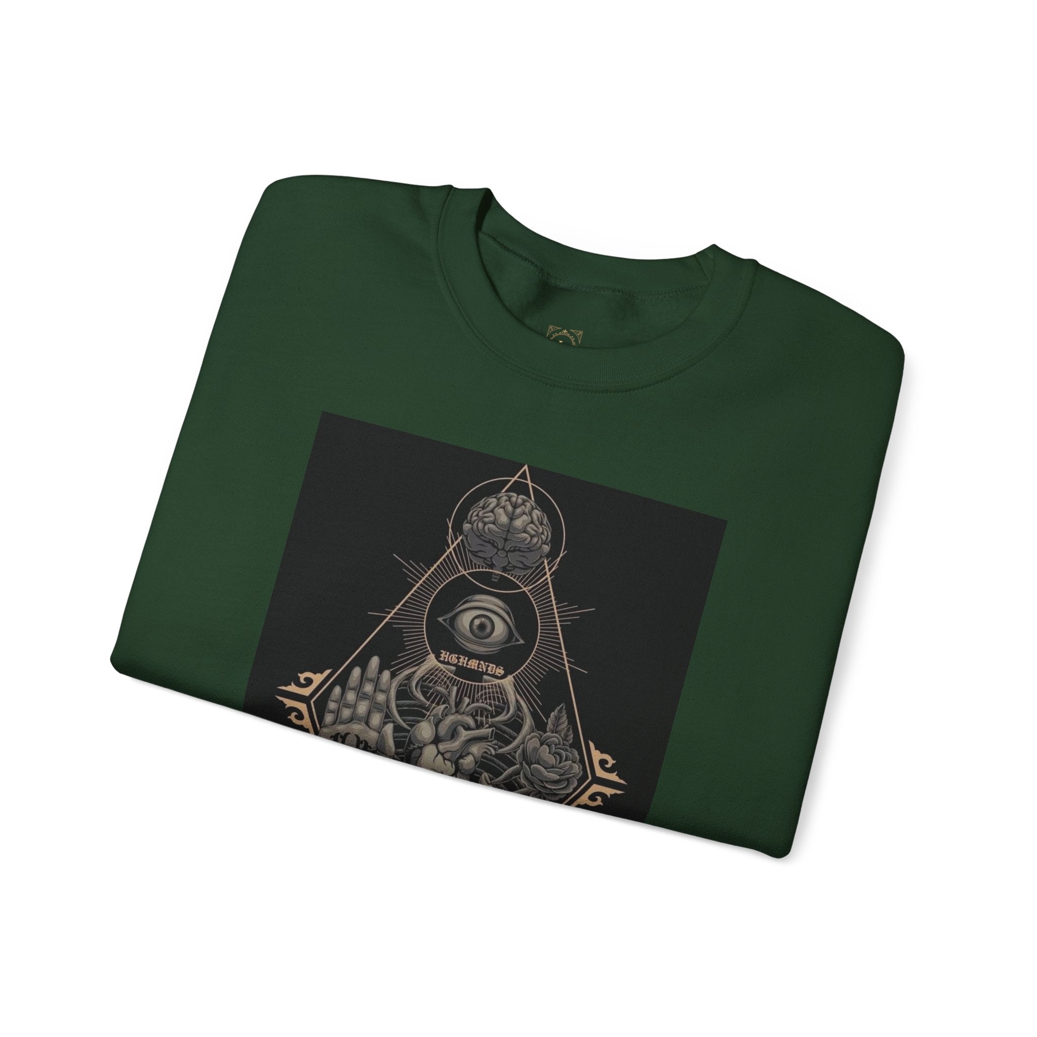 Crewneck Sweatshirt — Occult Skeleton Eye Graphic
