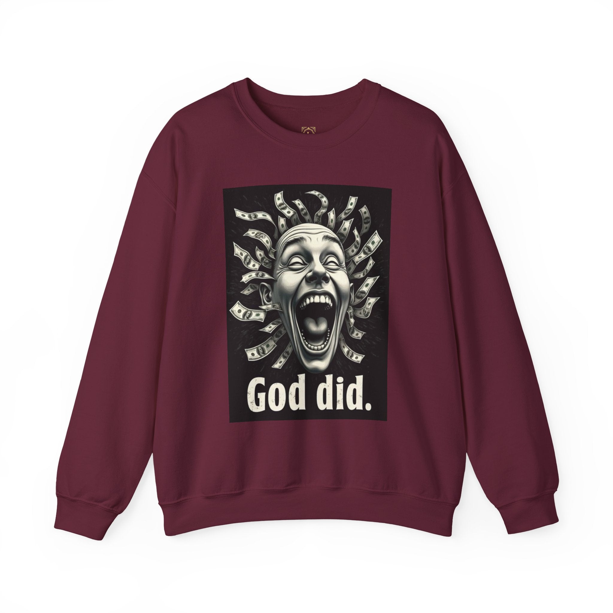 Sweatshirt — 'God Did.' Medusa Money Graphic Crewneck