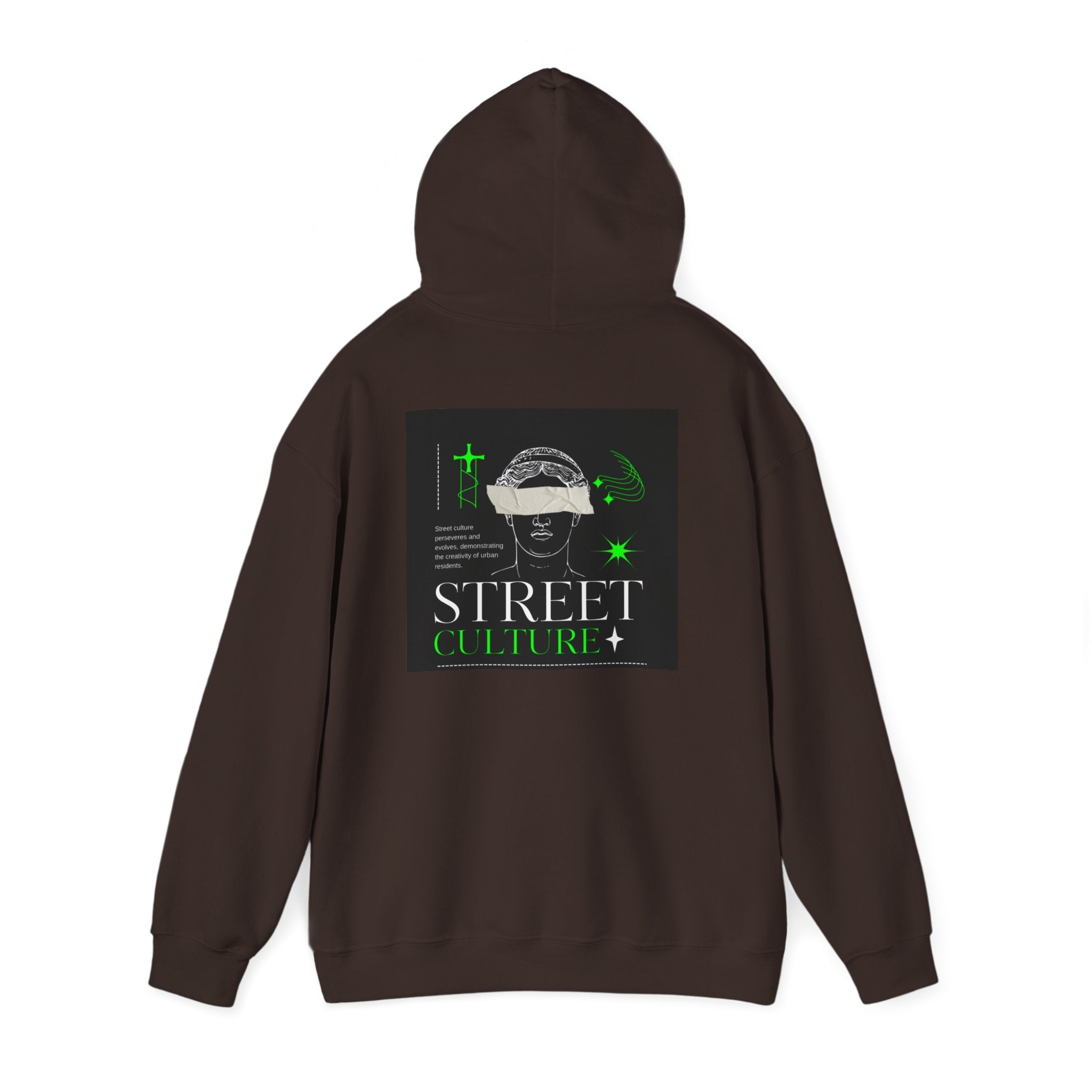 Street Culture Hoodie — Neon Green Graphic Urban Skull Sweatshirt
