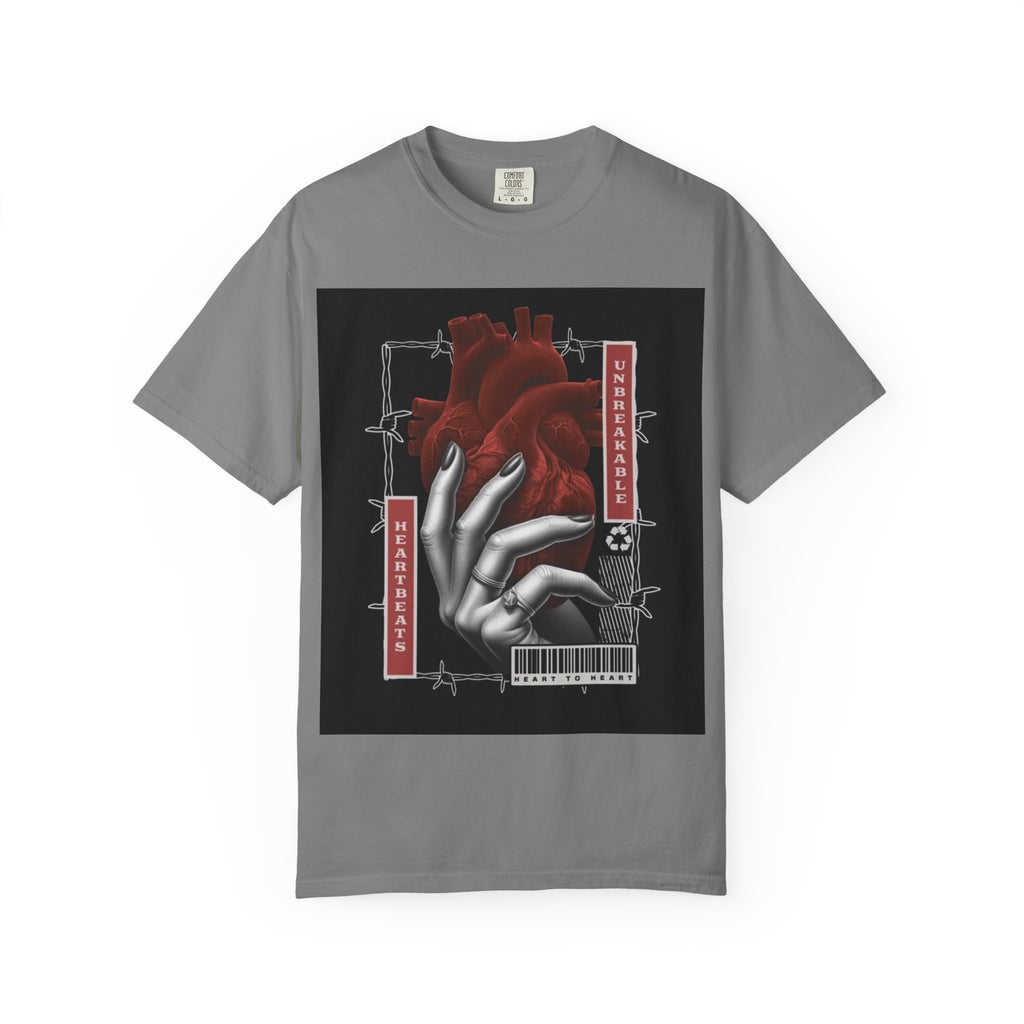 Graphic Heart & Hand T‑Shirt — 'Heartbeat' Gothic Streetwear Tee