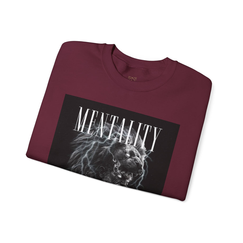 Crewneck Sweatshirt — 'MENTALITY' Lion Graphic | LEGACiESS Back Logo