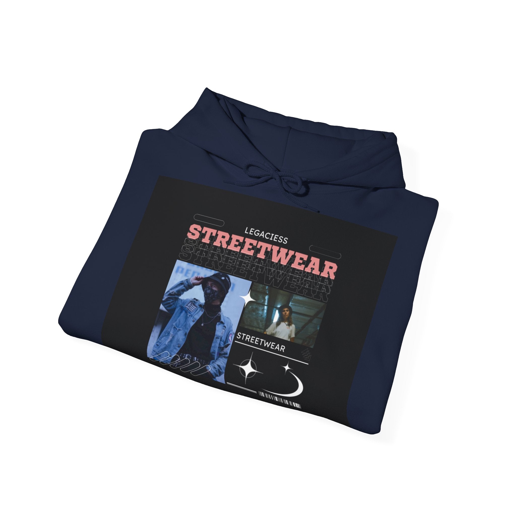 Streetwear Collage Hoodie — Retro Urban Graphic Sweatshirt