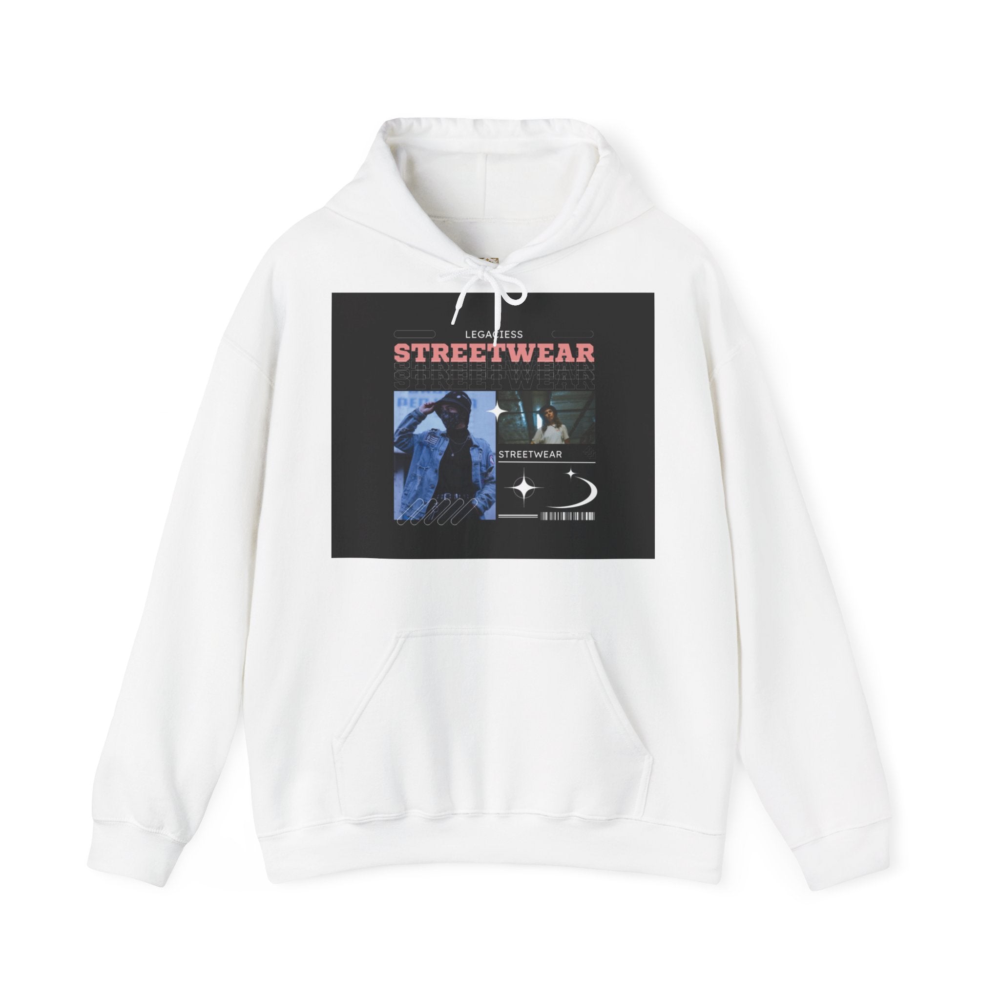 Streetwear Collage Hoodie — Retro Urban Graphic Sweatshirt