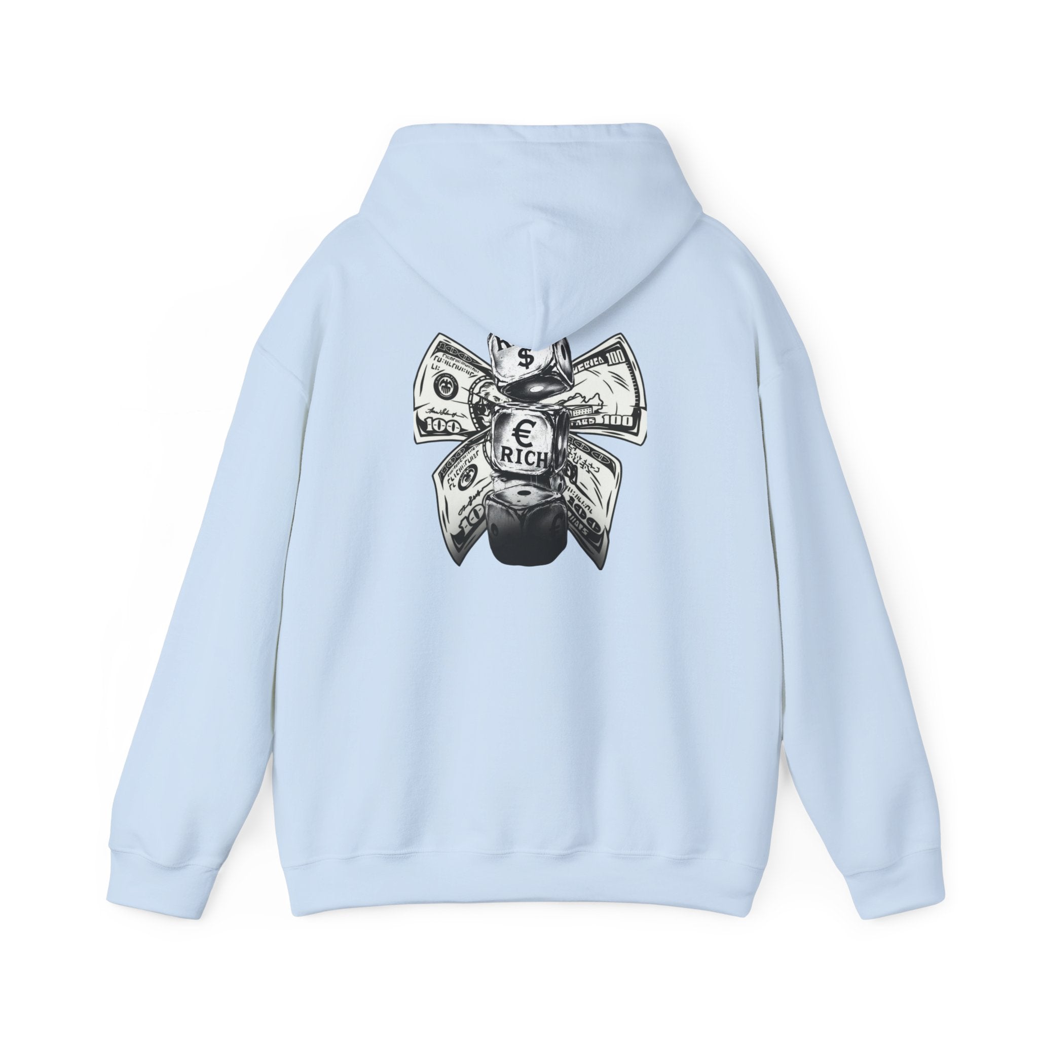Money Bow Hoodie — Graphic Dollar Knot “Get Rich” Pullover