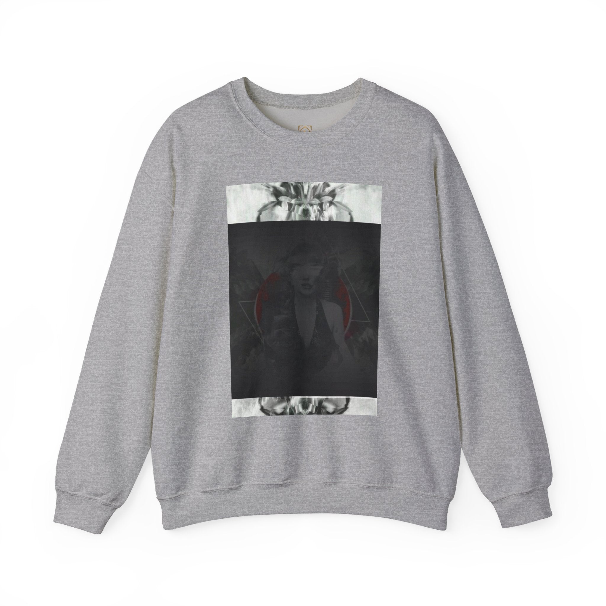Crewneck Sweatshirt — Dark Abstract Chest Print with 'Legaciess' Gold Back Logo