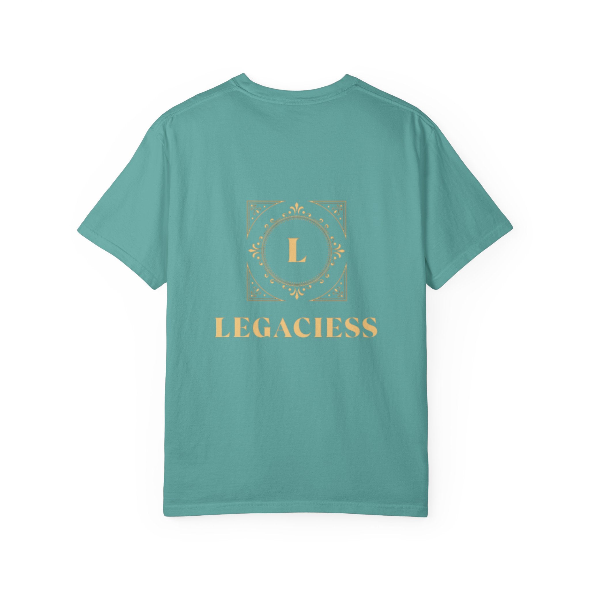 Mystic Purple Portrait T‑Shirt — Legaciess Logo Back