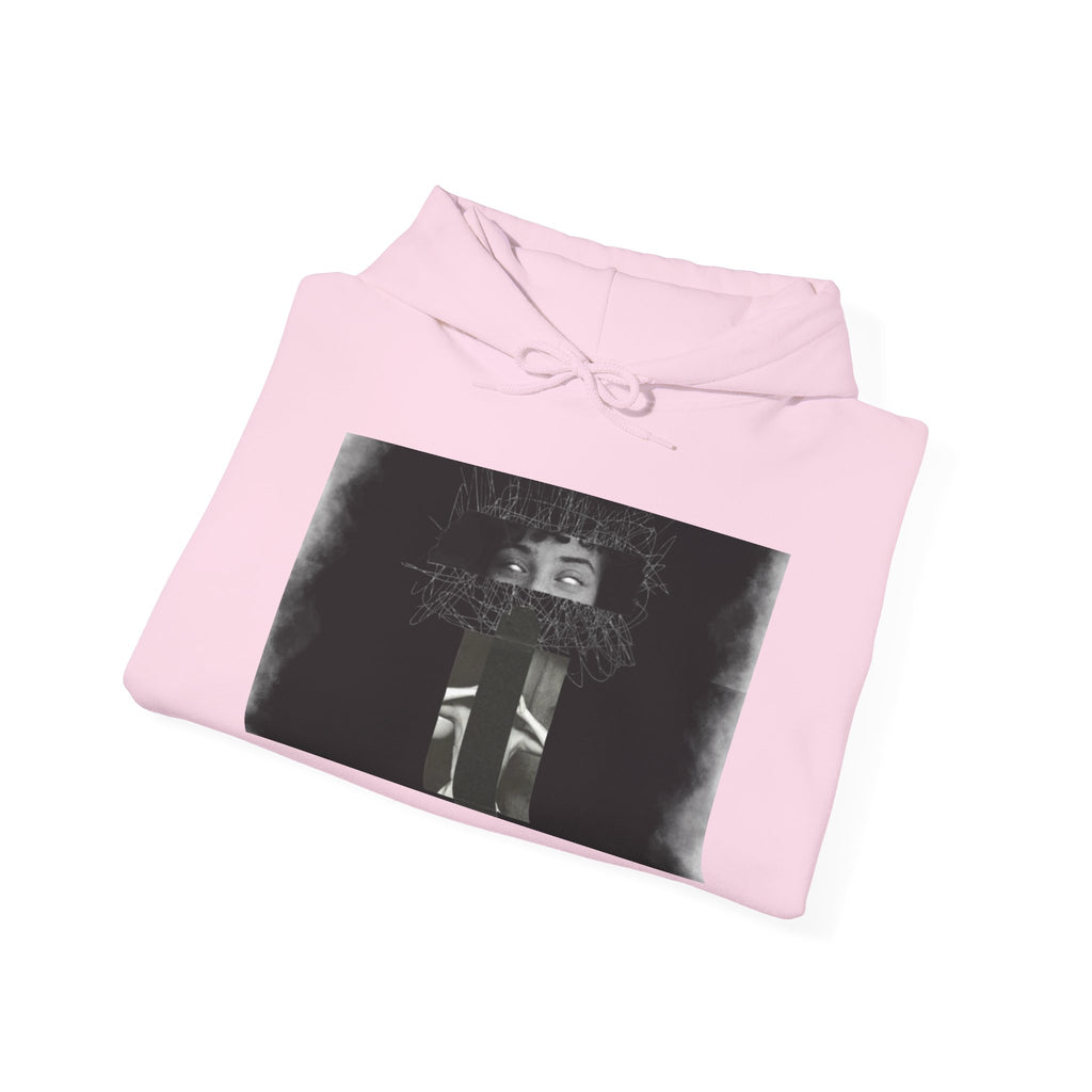 Mystic Window Hoodie — Gothic Portrait Smoke Graphic Hooded Sweatshirt