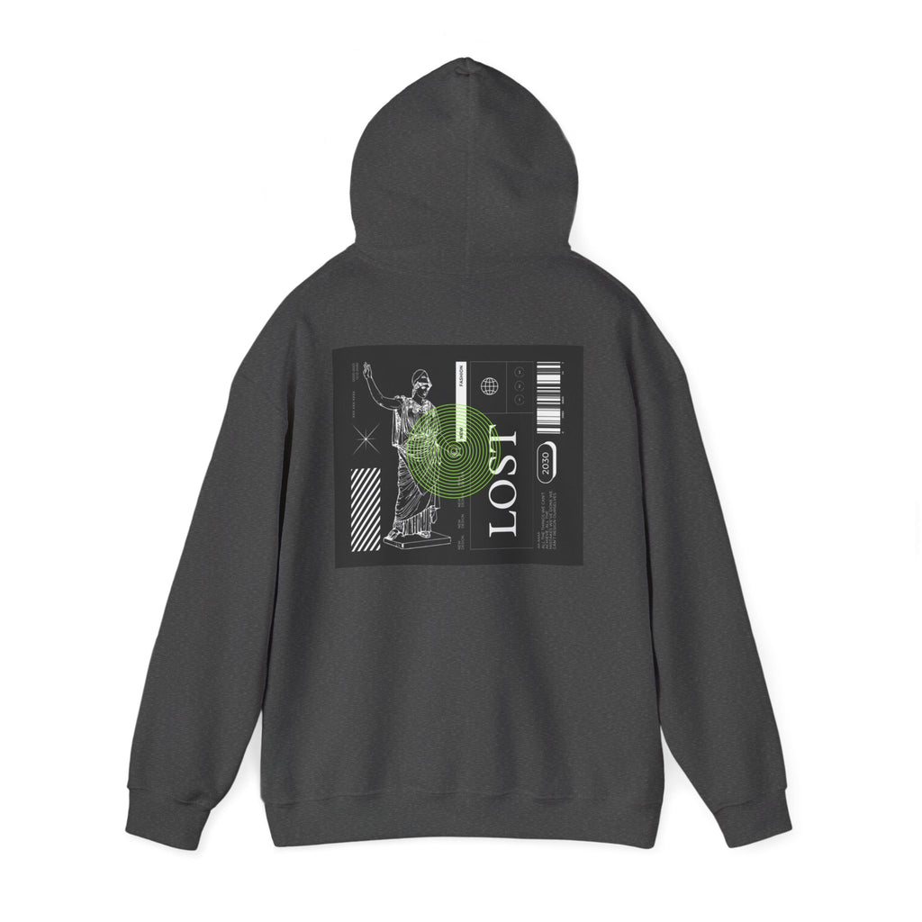 Lost World Hoodie — Vaporwave Glitch Graphic Pullover
