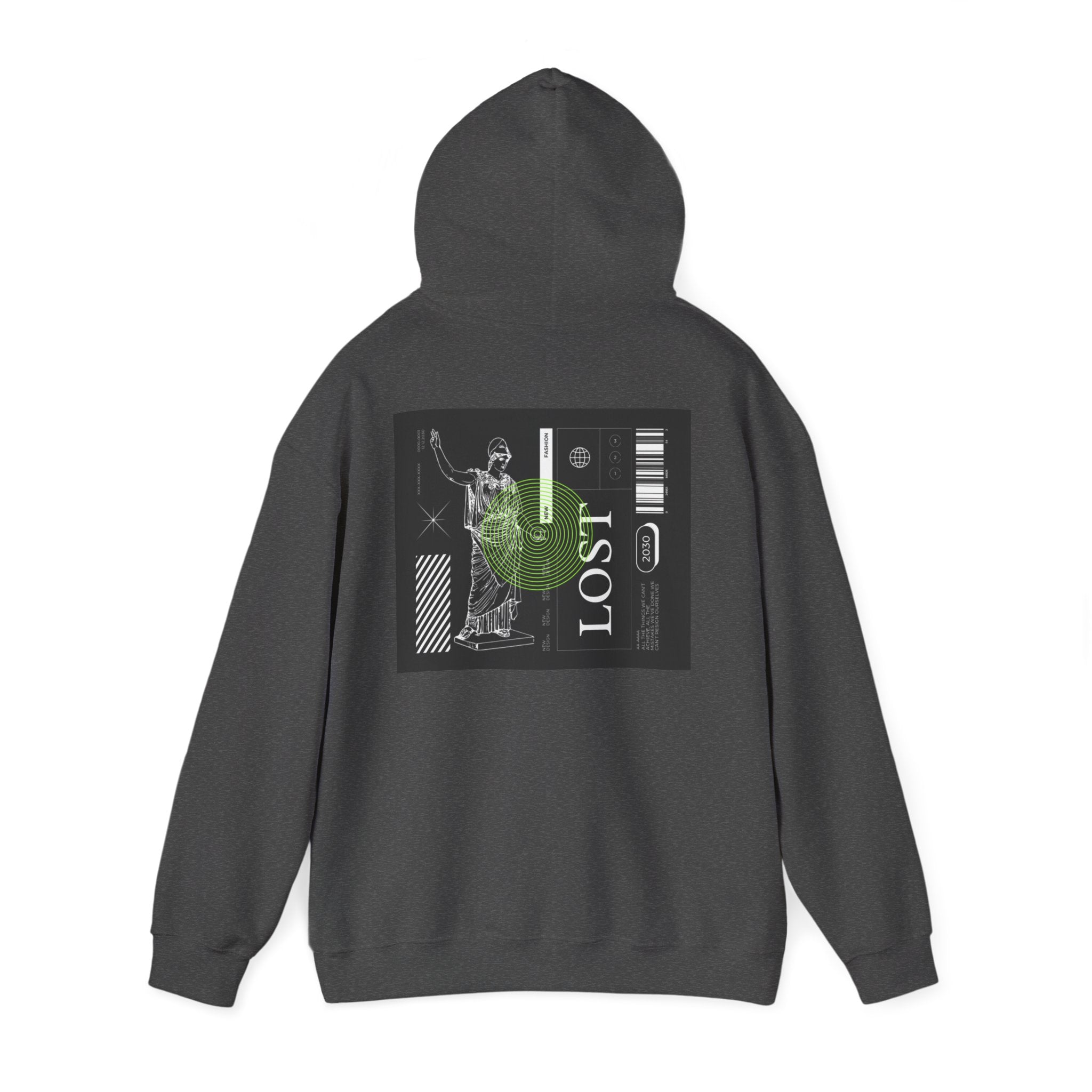 Lost World Hoodie — Vaporwave Glitch Graphic Pullover