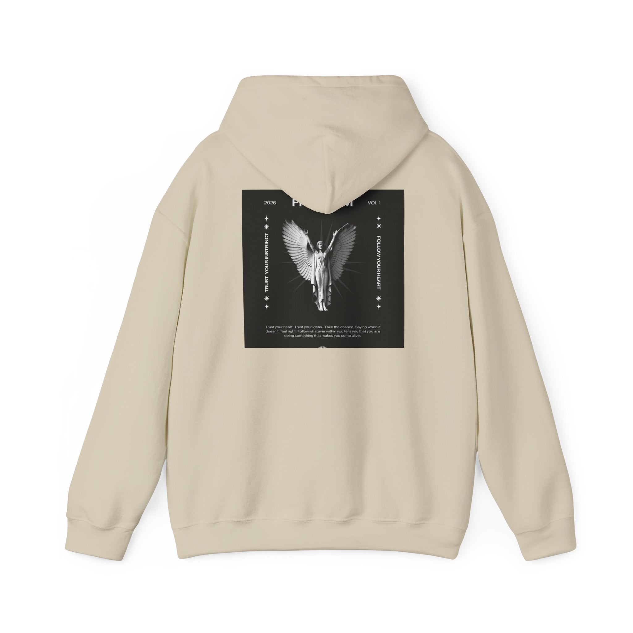 Freedom Angel Hoodie — Gothic Black & White Angel Wings Sweatshirt