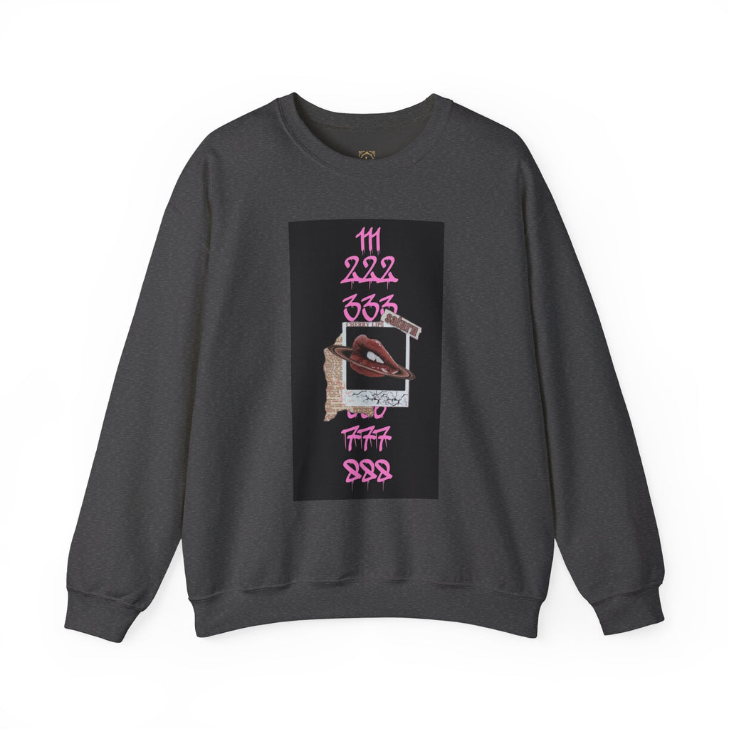 Crewneck Sweatshirt — Vintage Phone Collage with Pink Numbers & 'LEGACIESS' Back Logo