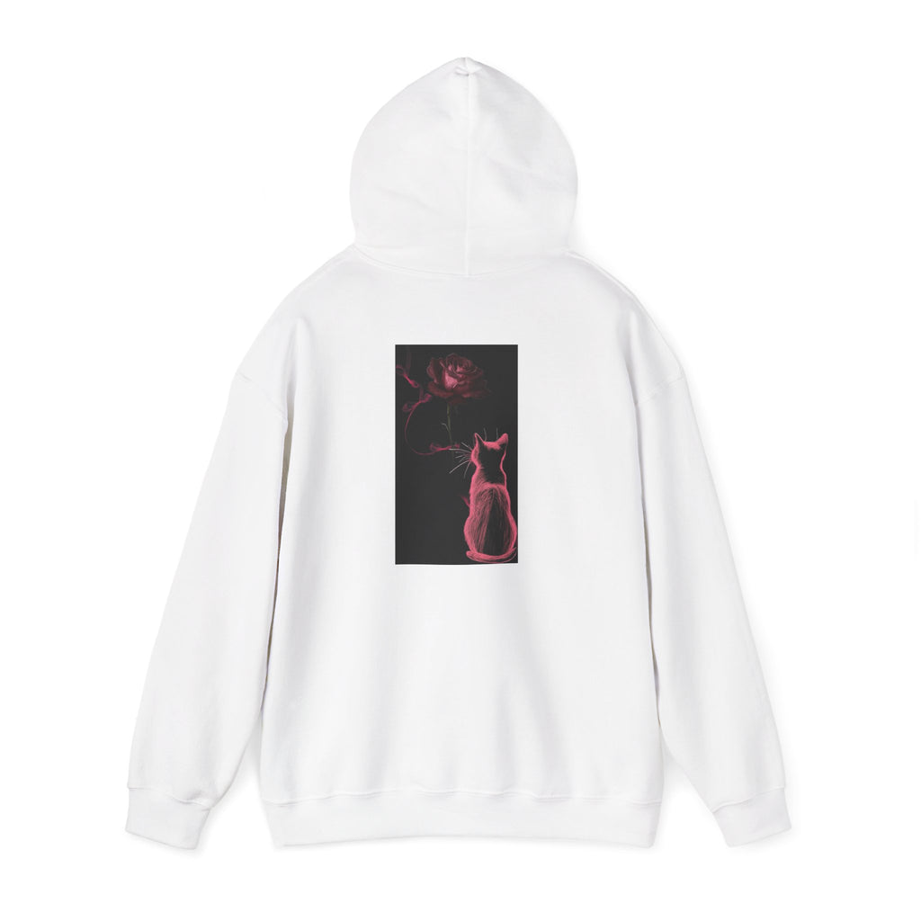Cat Moonlight Hoodie — Neon Pink Cat Silhouette Sweatshirt