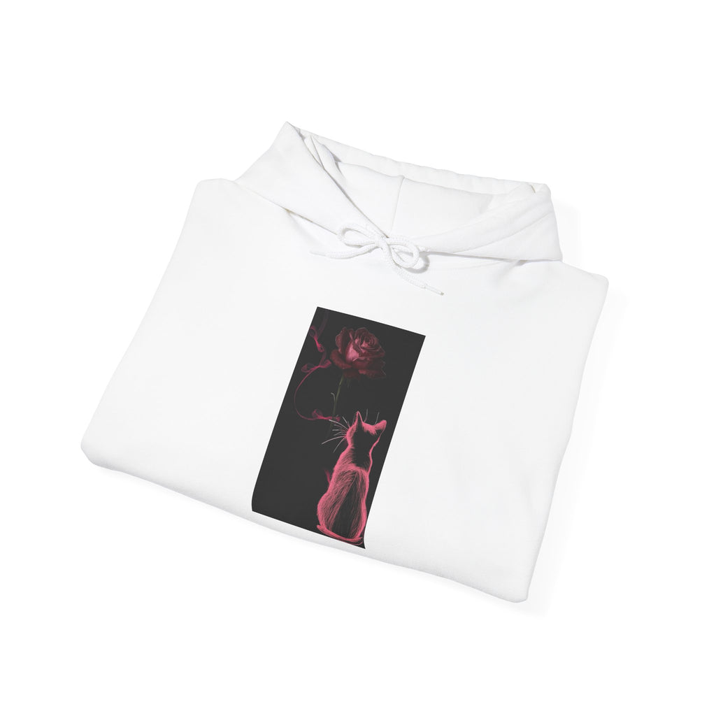 Cat Moonlight Hoodie — Neon Pink Cat Silhouette Sweatshirt