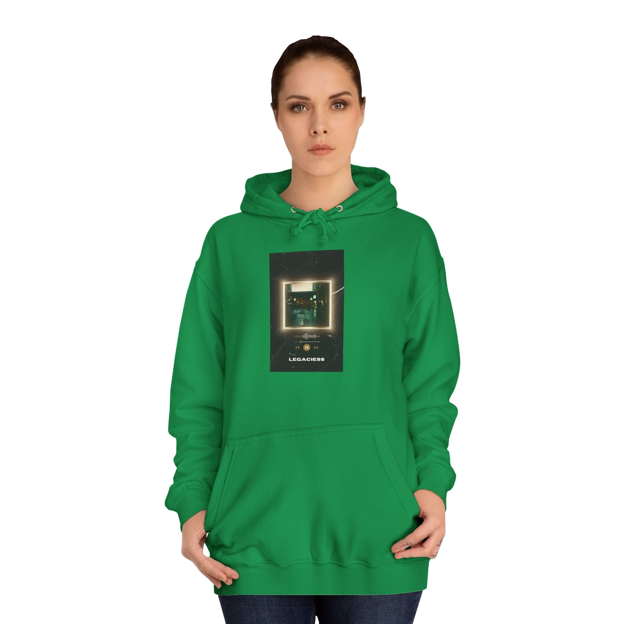 College Hoodie — Retro Neon Square Album Art Design