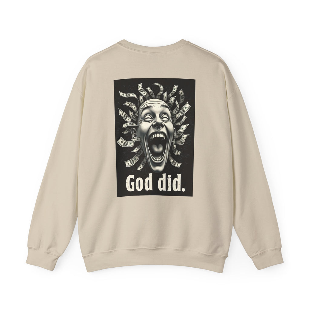 Sweatshirt — 'God Did.' Medusa Money Graphic Crewneck