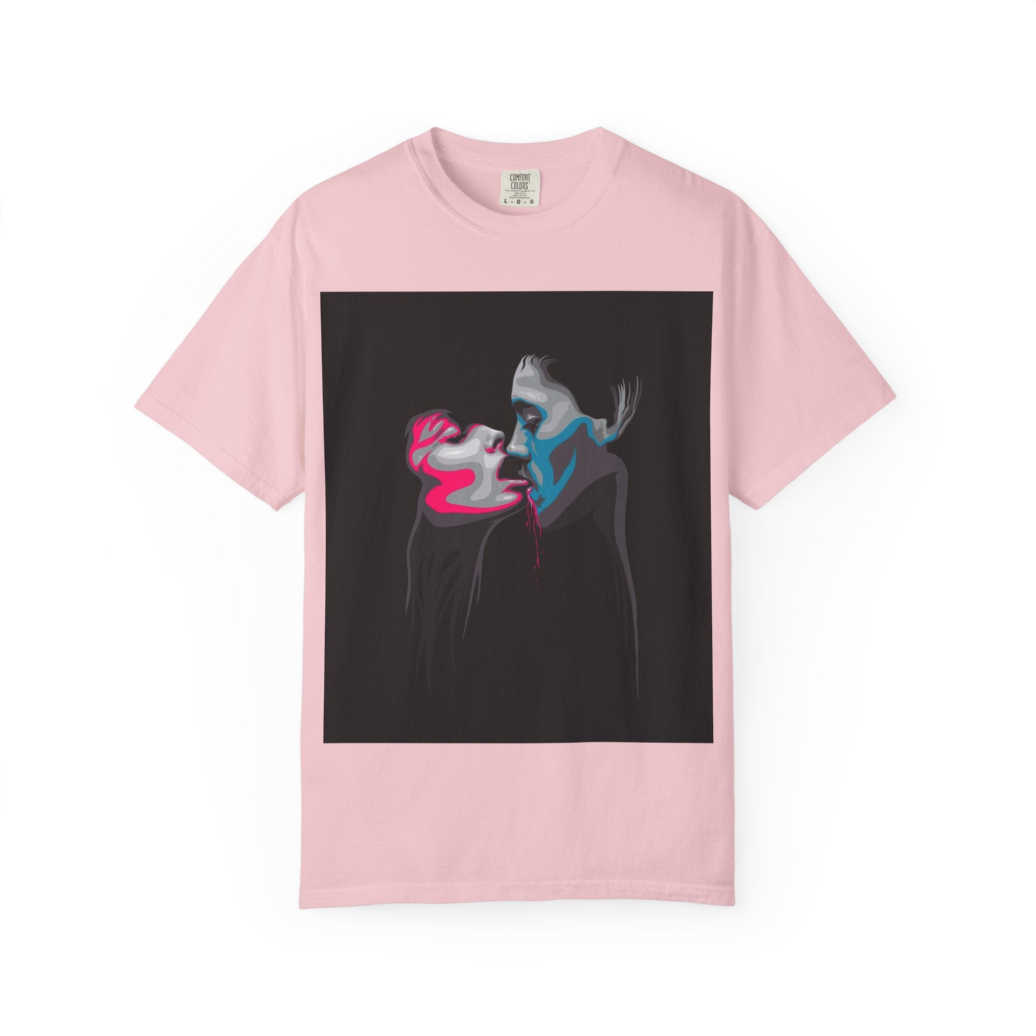 Abstract Neon Kiss T-Shirt — 'Legaciess' Back Logo Graphic Tee