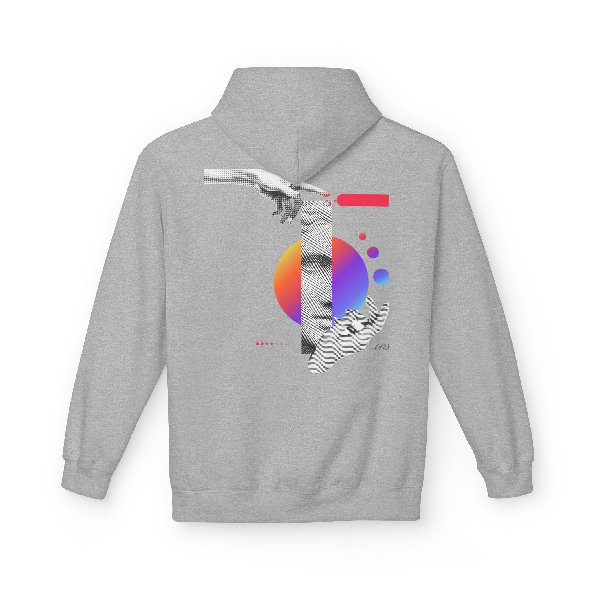 Hoodie — Abstract Hands & Gradient Orb Art Sweatshirt