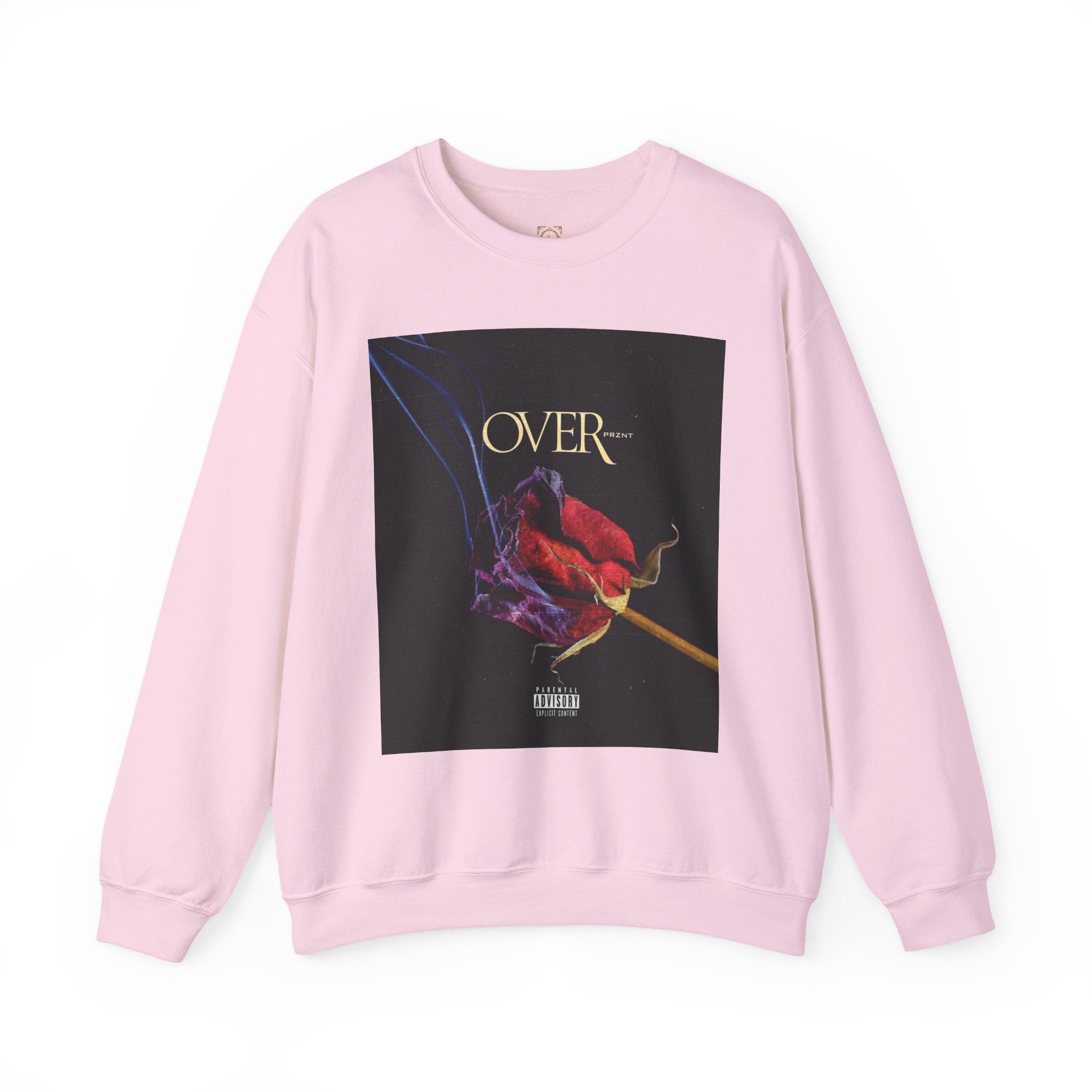 Crewneck Sweatshirt - "OVER" Rose Graphic with Legaciess Gold Logo